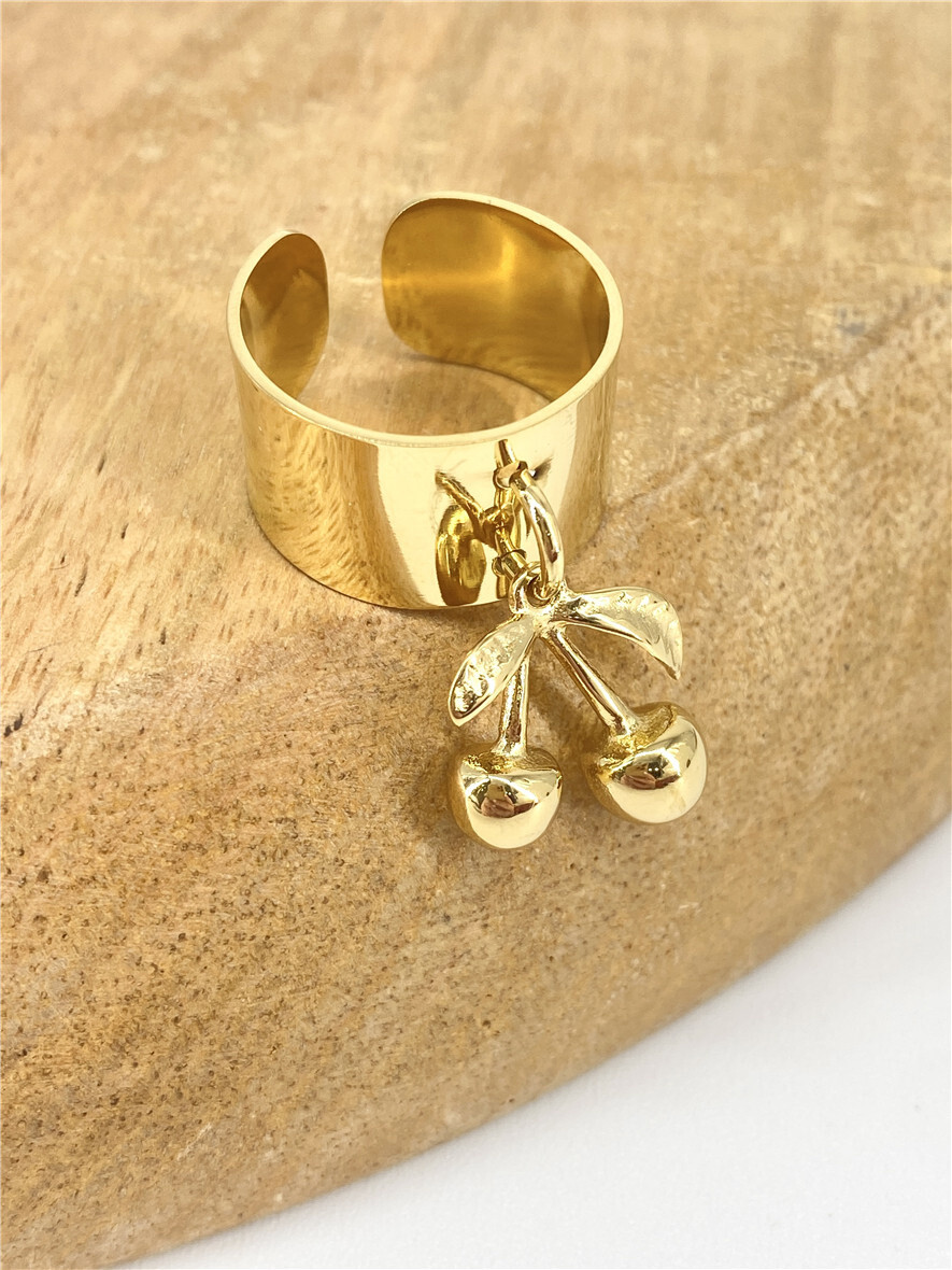 Mayorista Missra Paris - Anillo colgante de cereza en acero inoxidable