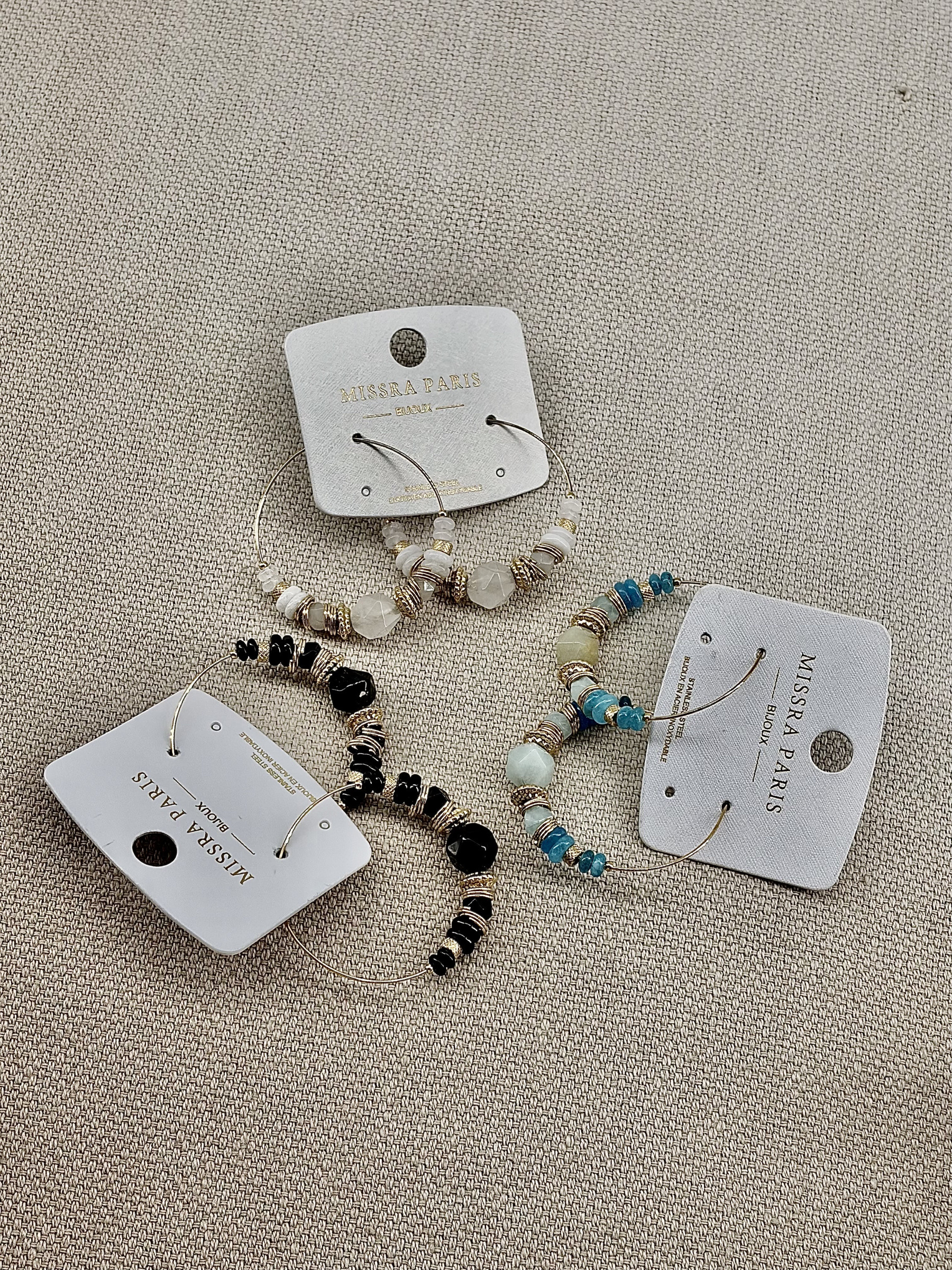 Grossiste Missra Paris - LOT DE 3 BOUCLES D'OREILLES EN ACIER INOXYDABLE