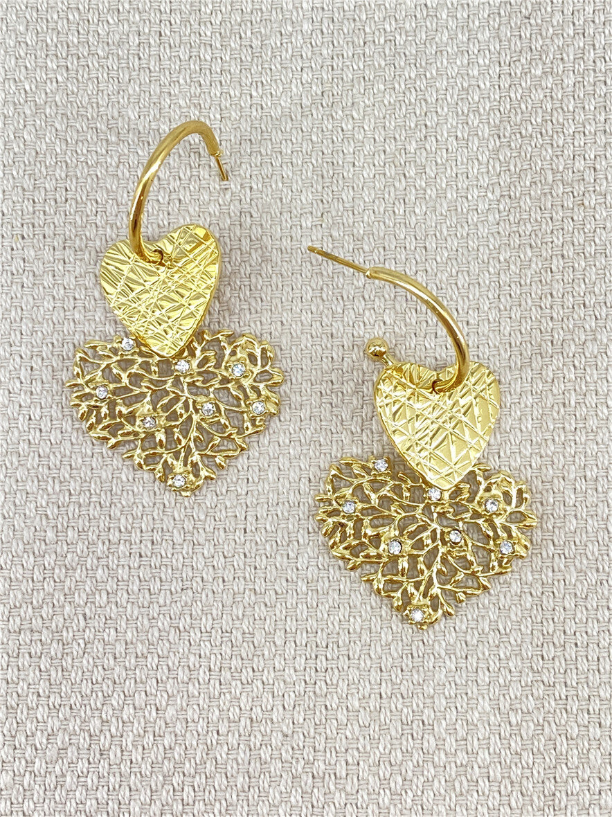 Mayorista Missra Paris - Aretes de corazón de acero inoxidable