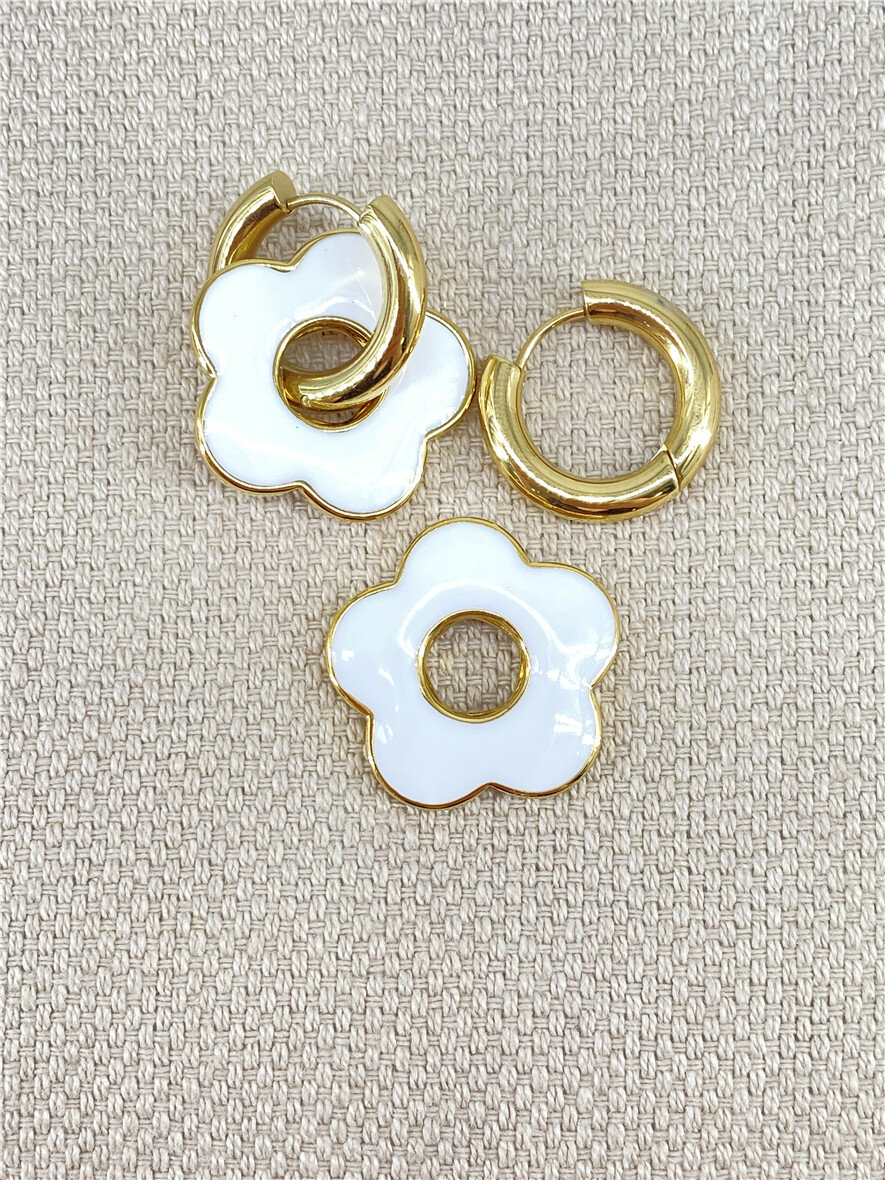 Mayorista Missra Paris - Pendientes de flores de acero inoxidable