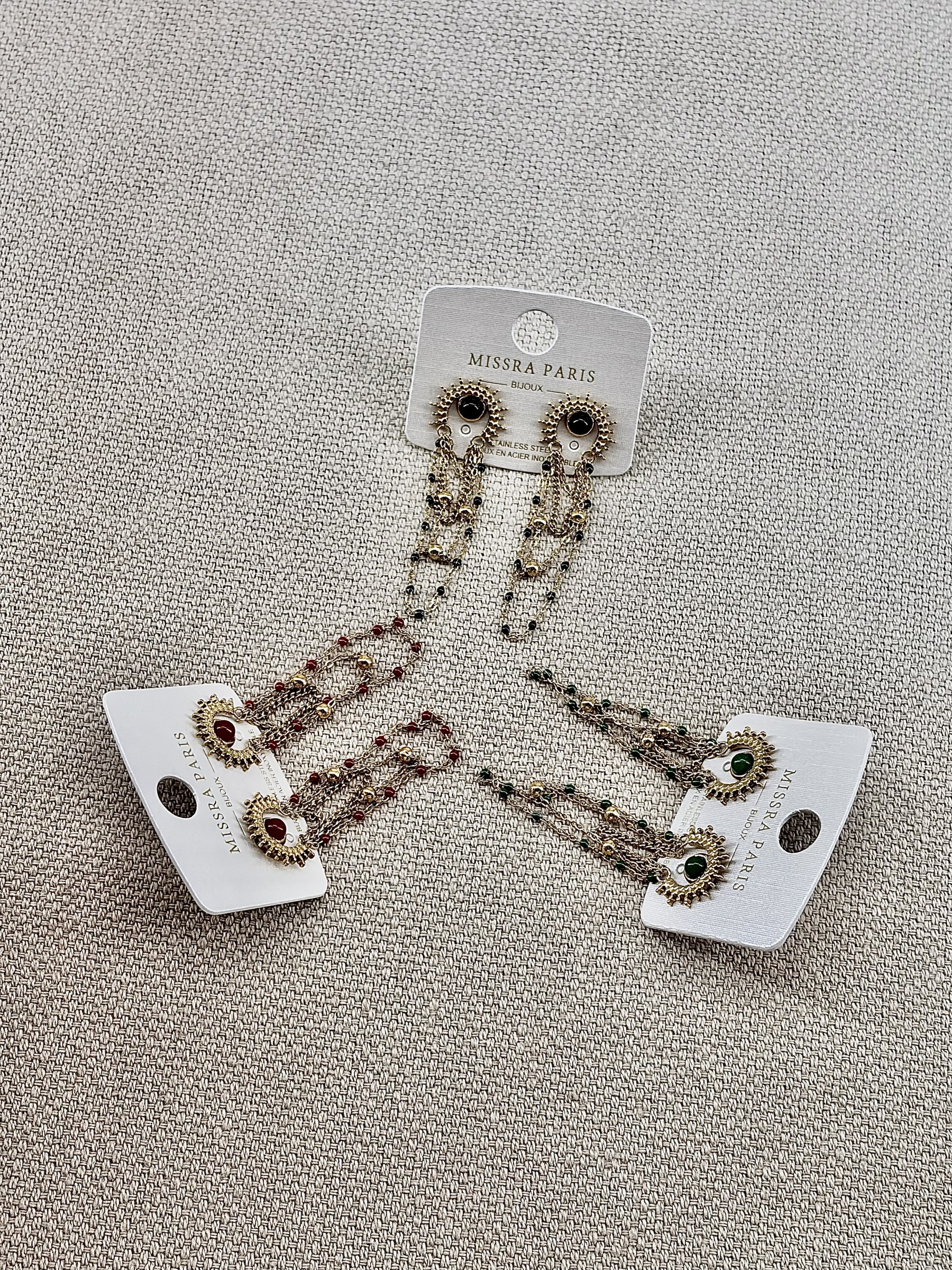 Grossiste Missra Paris - LOT DE 3 BOUCLES D'OREILLES EN ACIER INOXYDABLE