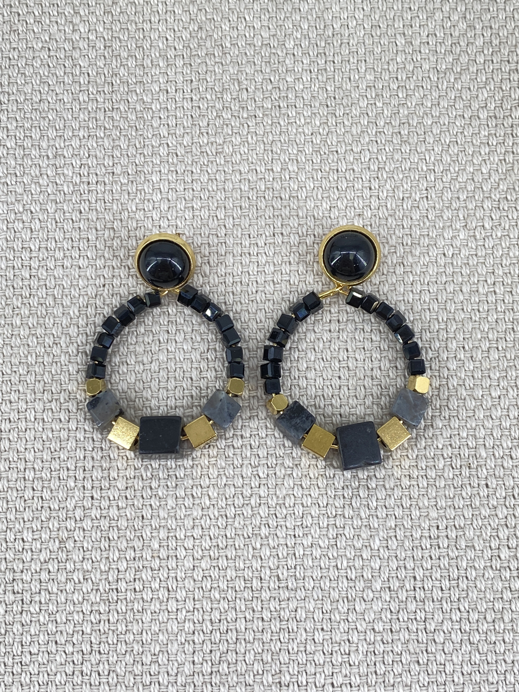 Grossiste Missra Paris - Boucles d'oreilles pierre en acier inoxydable