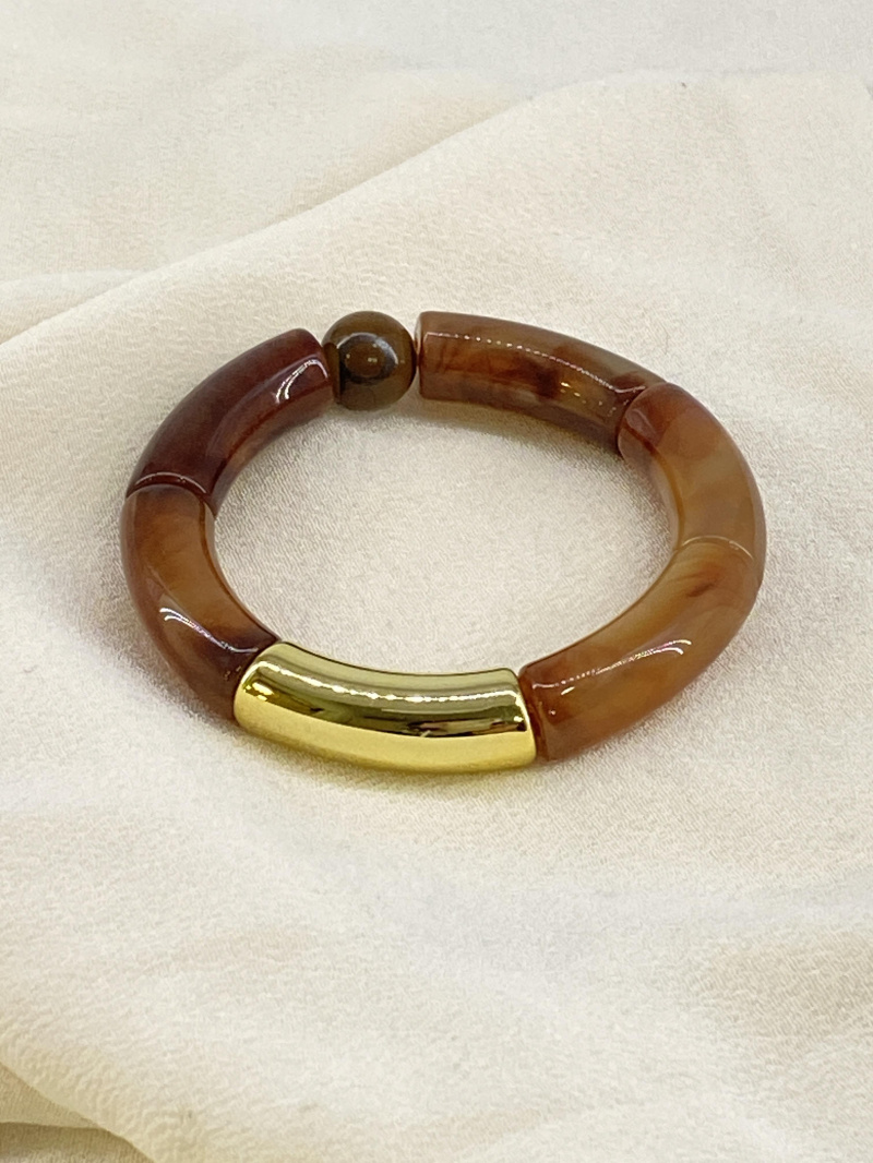 Wholesaler Missra Paris - ACETATE BRACELET WITH NATURAL STONE