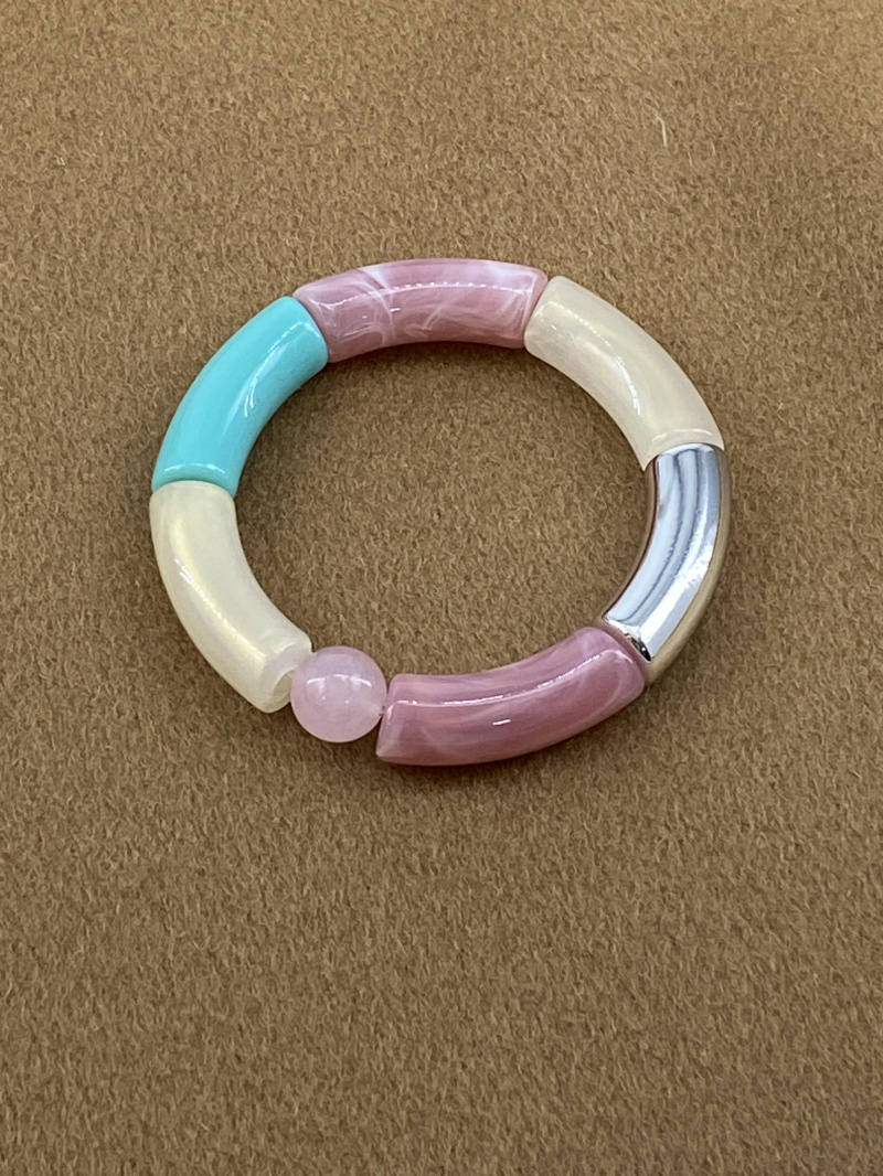Grossista Missra Paris - BRACCIALE A MOLLA ELASTICA - Resina acrilica-larga 1,2 CM