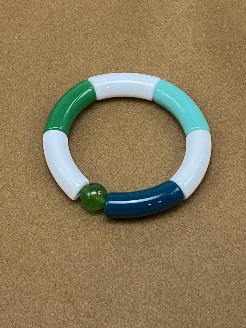 Grossista Missra Paris - BRACCIALE A MOLLA ELASTICA - Resina acrilica-larga 1,2 CM