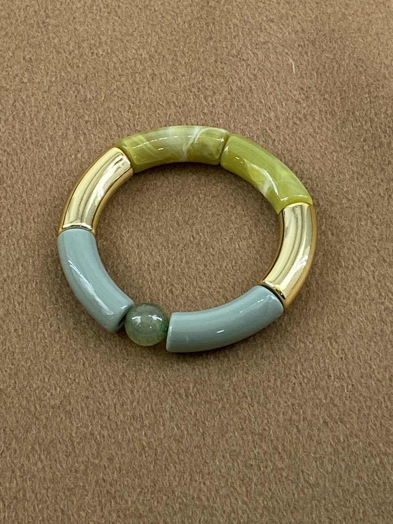 Wholesaler Missra Paris - Elastic bang bracelet - Acrylic resin-large1.2CM
