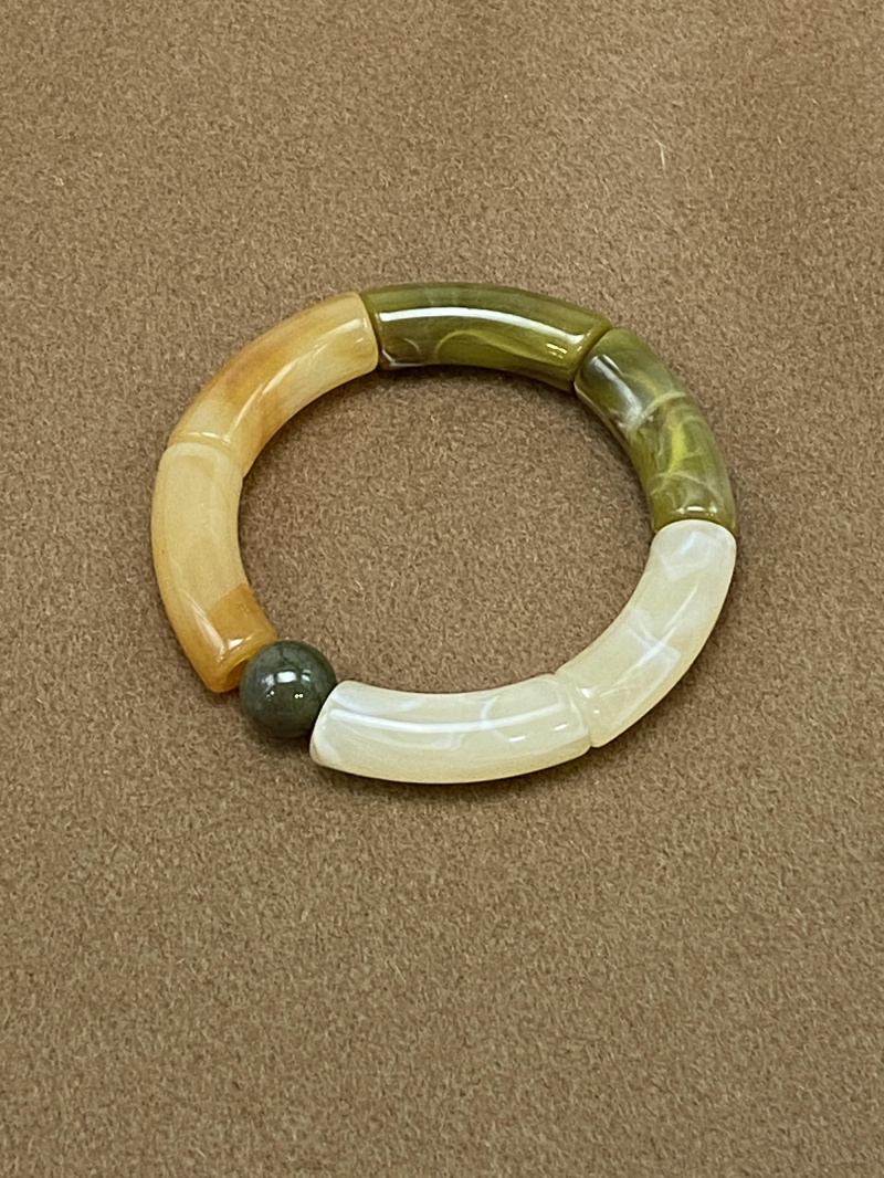 Grossista Missra Paris - Bracciale rigido elasticizzato - Resina acrilica-larga 1.2CM