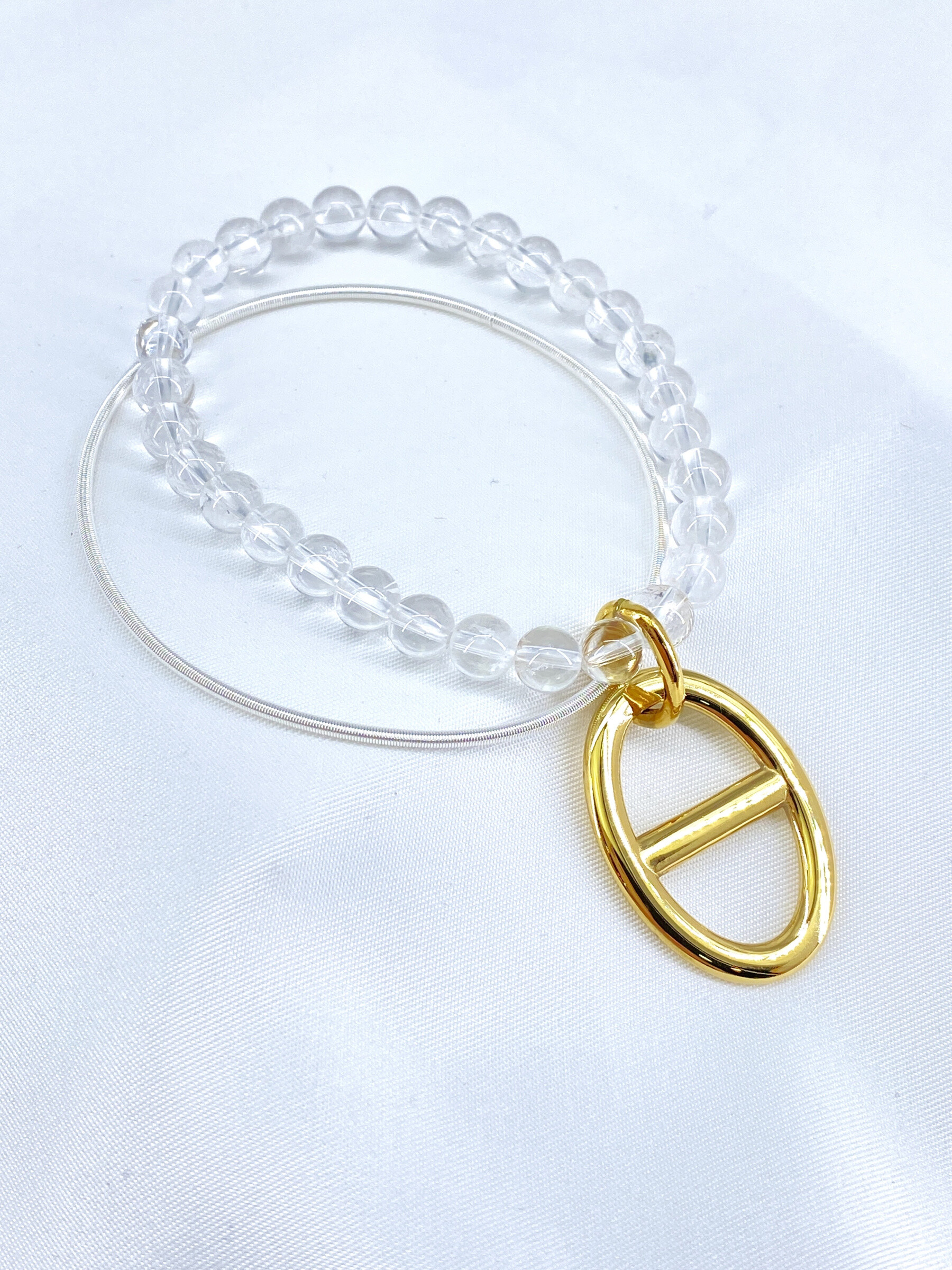 Grossiste Missra Paris - Bracelet pierre avec une pendentif acier inoxydable
