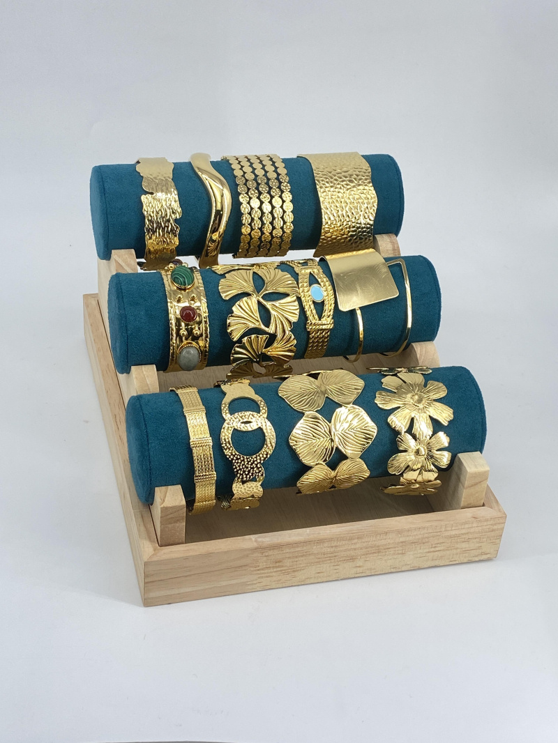 Grossista Missra Paris - Set di 12 braccialetti in acciaio inossidabile
