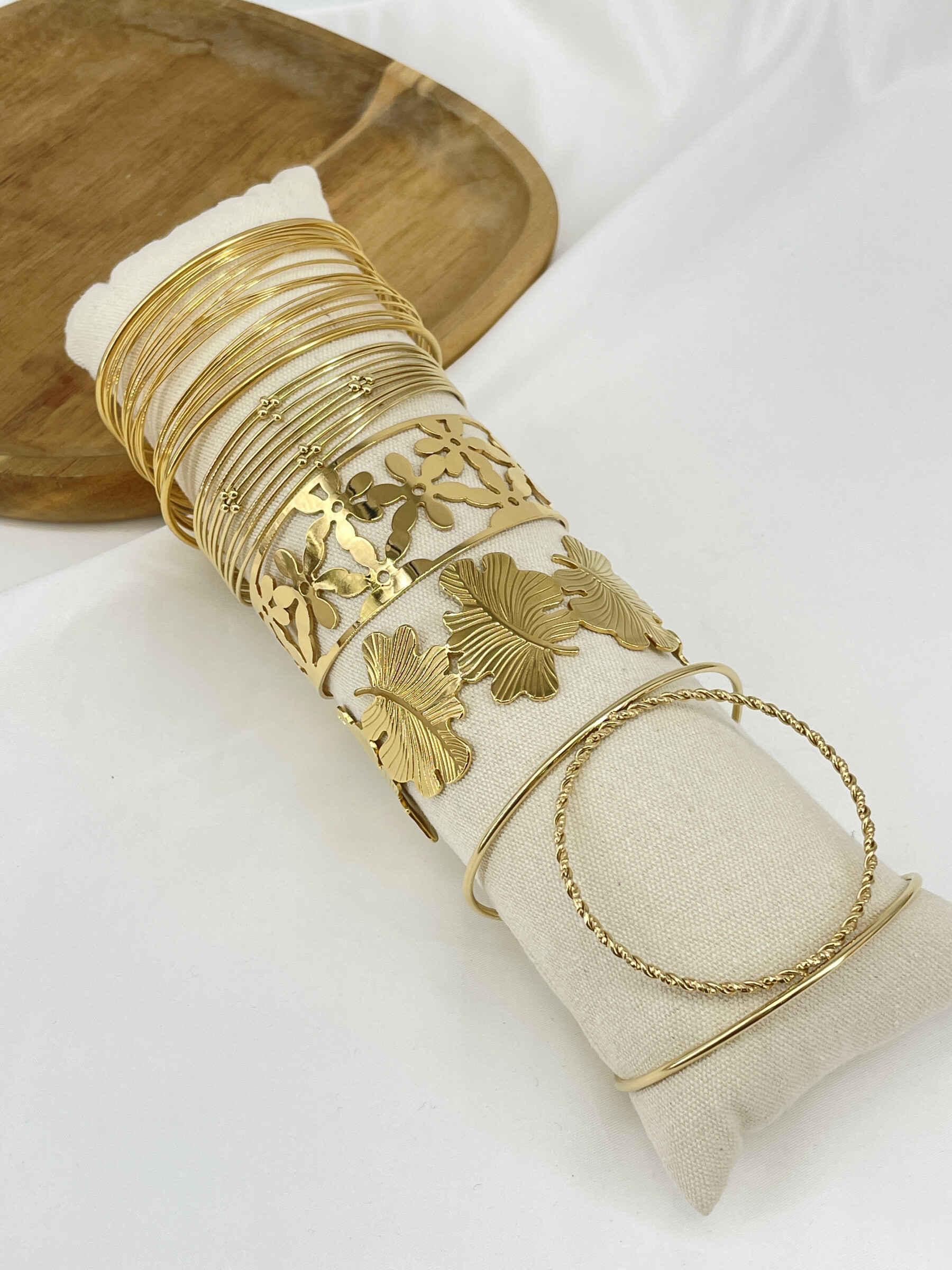 Grossista Missra Paris - Set di 5 braccialetti in acciaio inossidabile