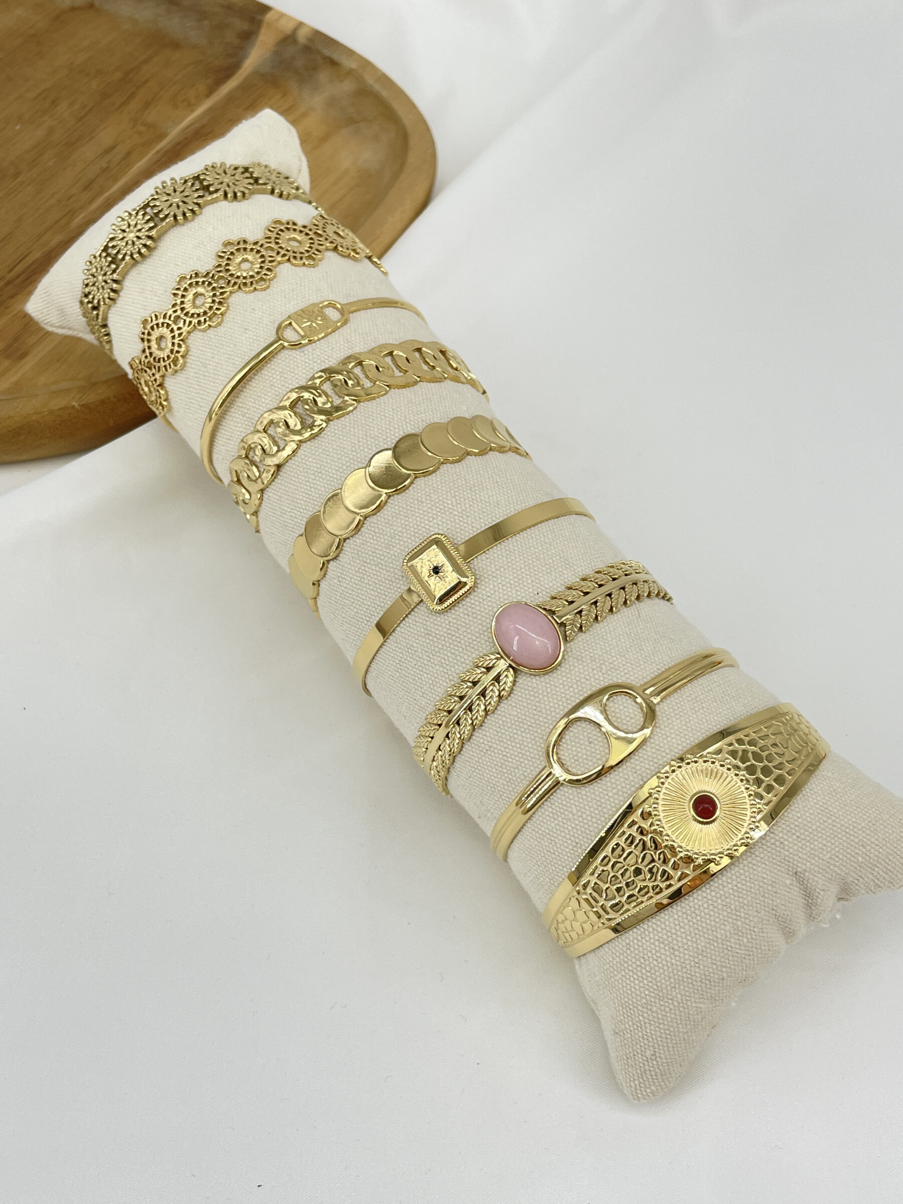 Grossista Missra Paris - Set di 9 braccialetti in acciaio inossidabile