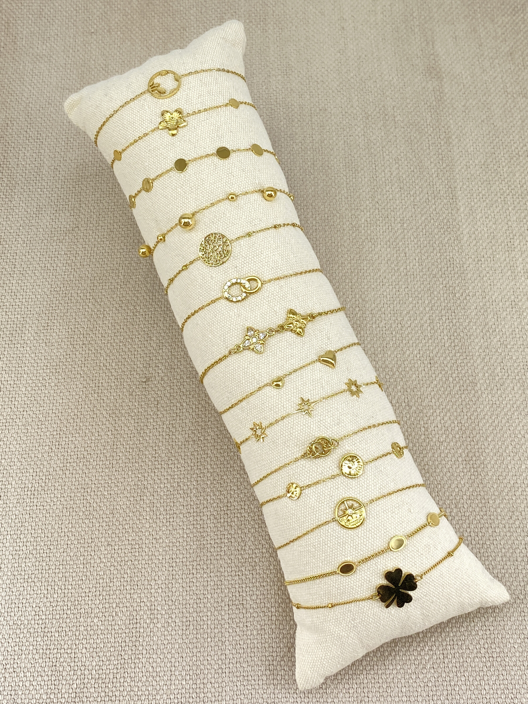 Grossista Missra Paris - Set di 14 braccialetti in acciaio inossidabile