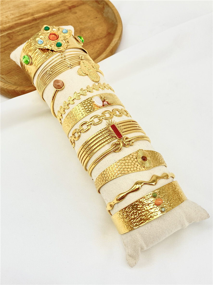 Grossista Missra Paris - Set di 10 braccialetti in acciaio inossidabile