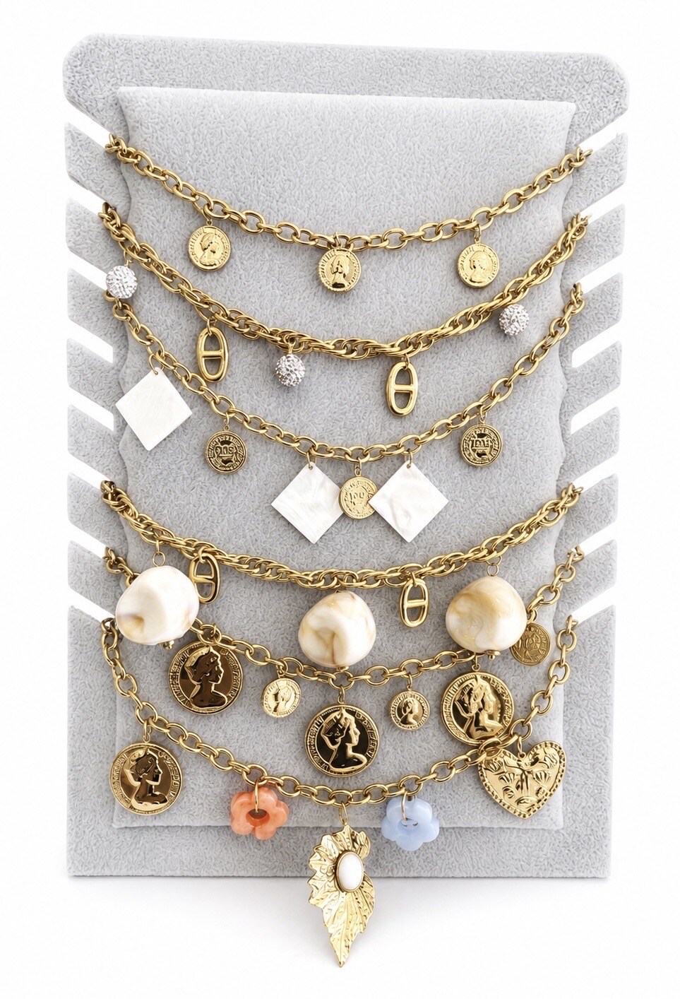 Wholesaler Missra Paris - SET OF 3 STAINLESS STEEL NECKLACES