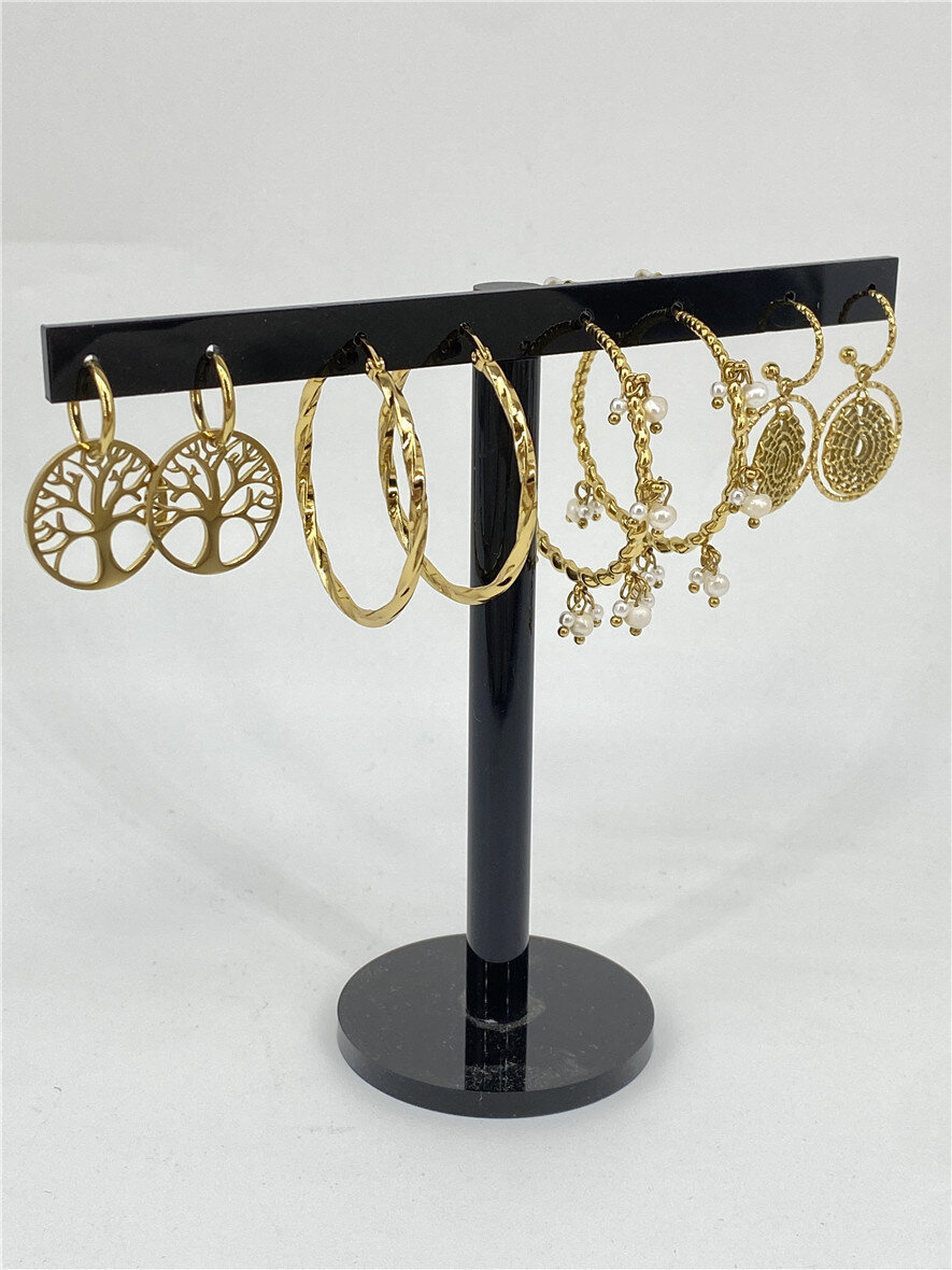 Grossiste Missra Paris - Lot de 4 boucles d'oreilles en acier inoxydable