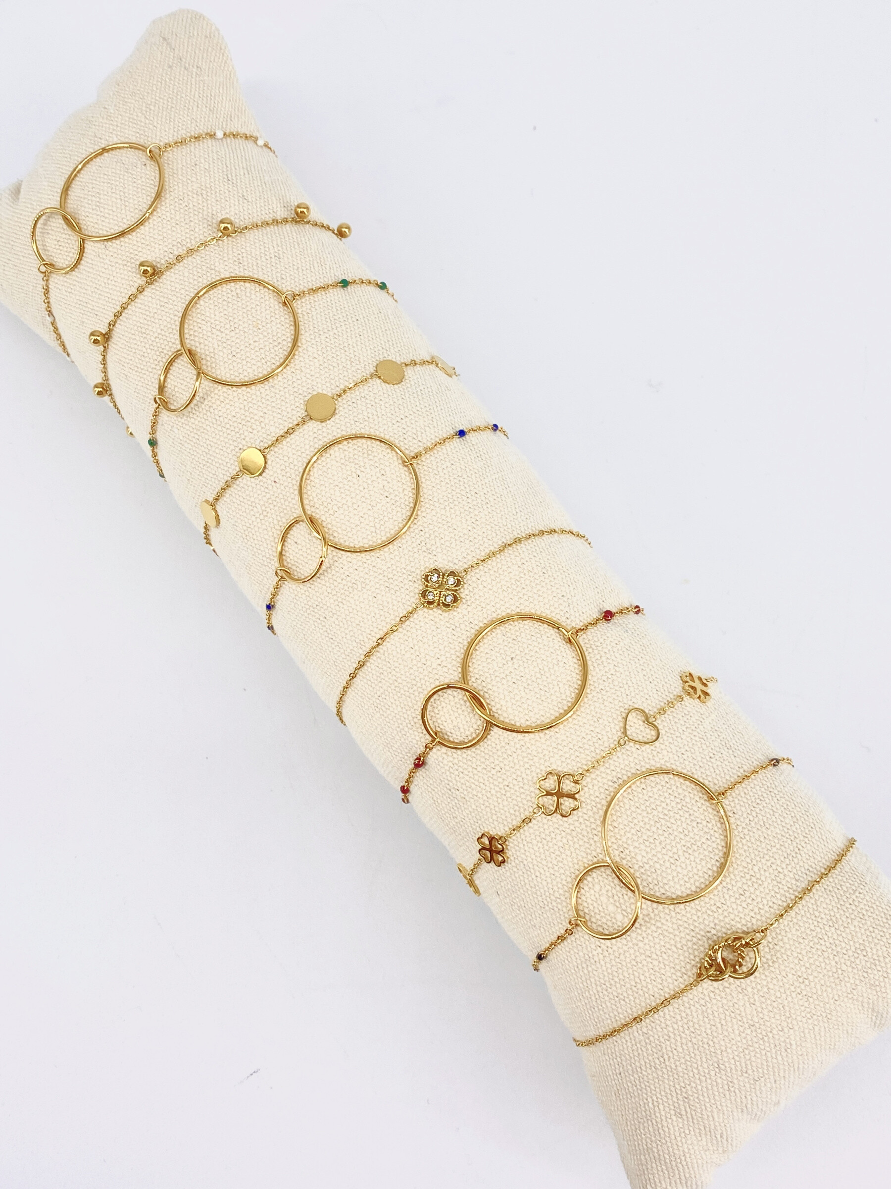Grossista Missra Paris - Set di 10 braccialetti in acciaio inossidabile