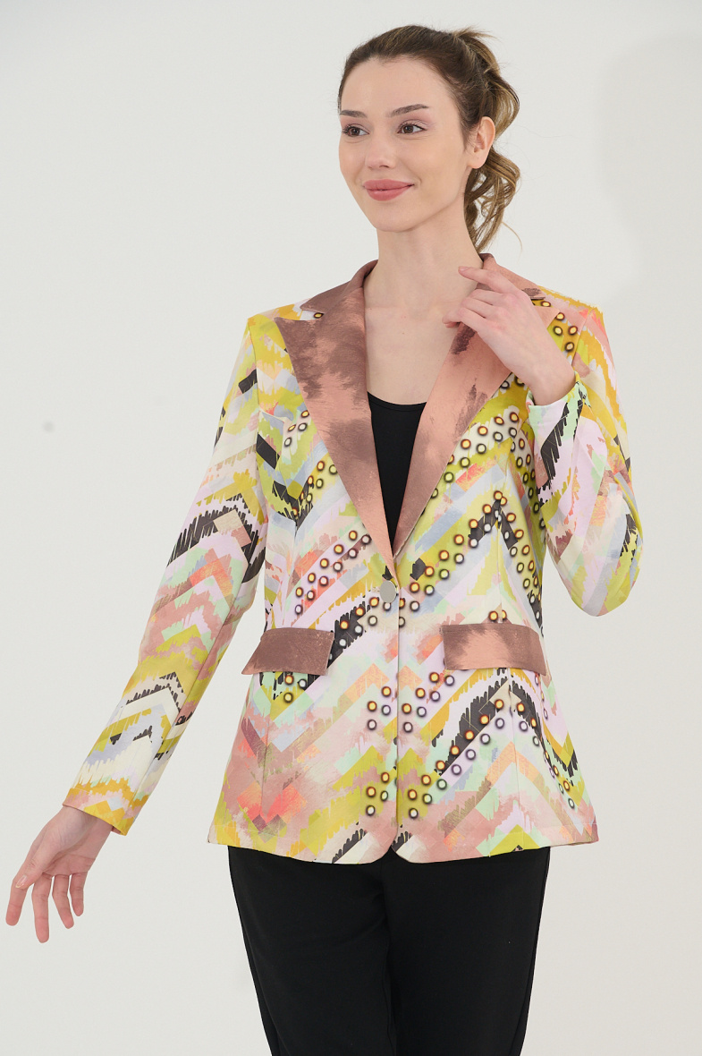 Grossiste Missy Tekstil - Blazer imprimé à strass