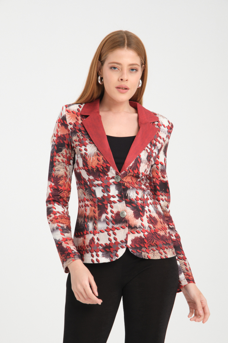 Grossiste Missy Tekstil - Blazer imprimé à strass