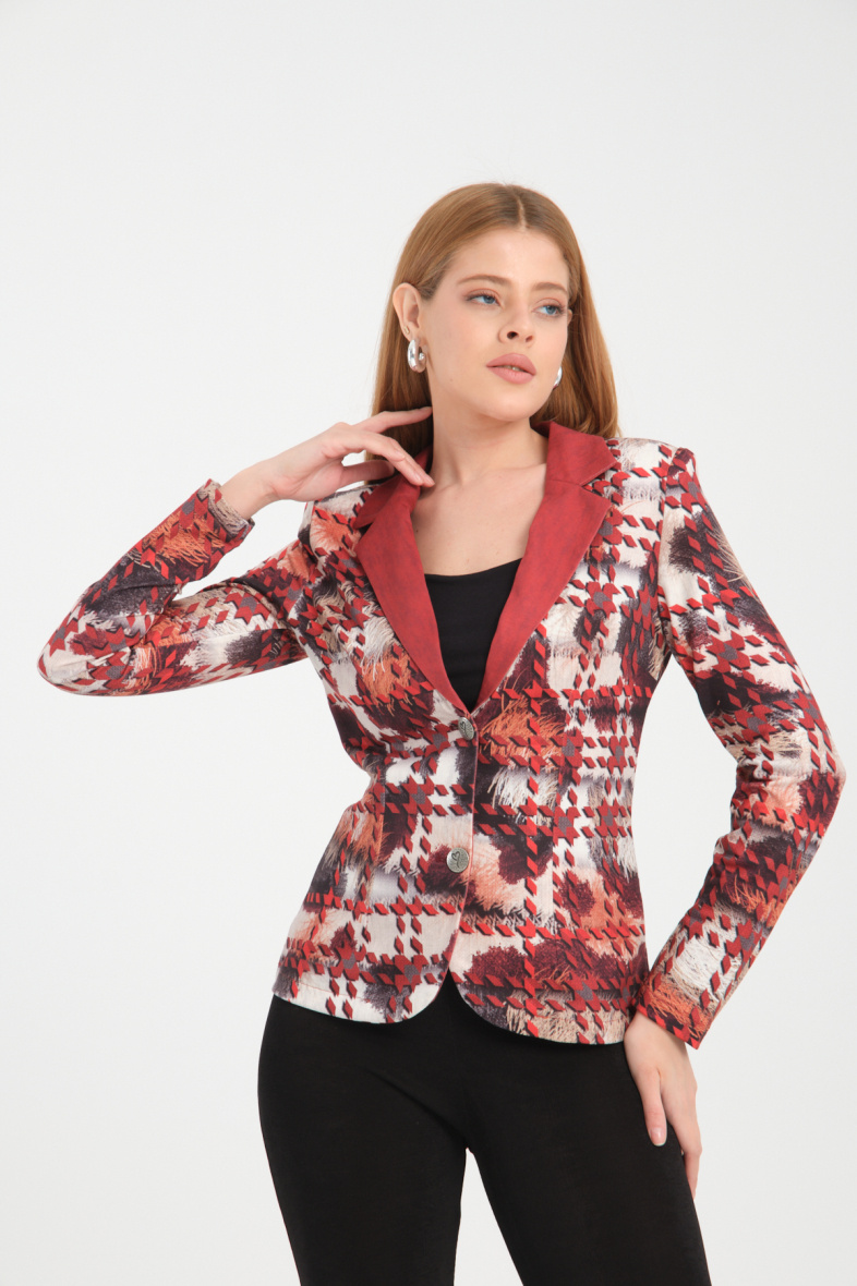 Grossiste Missy Tekstil - Blazer imprimé à strass