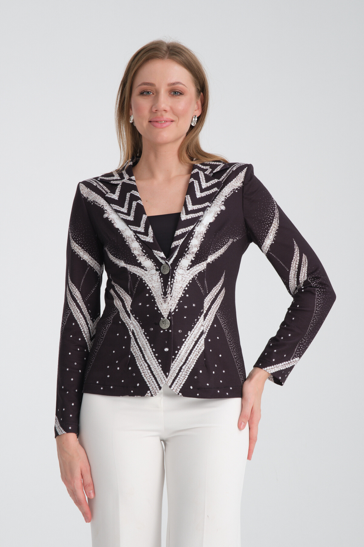 Grossiste Missy Tekstil - Blazer imprimé à strass