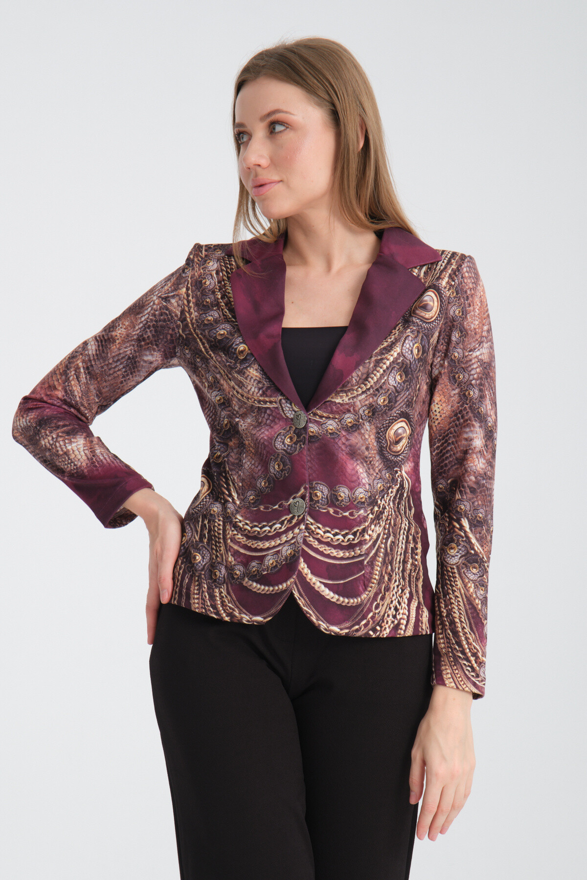 Grossiste Missy Tekstil - Blazer imprimé à strass