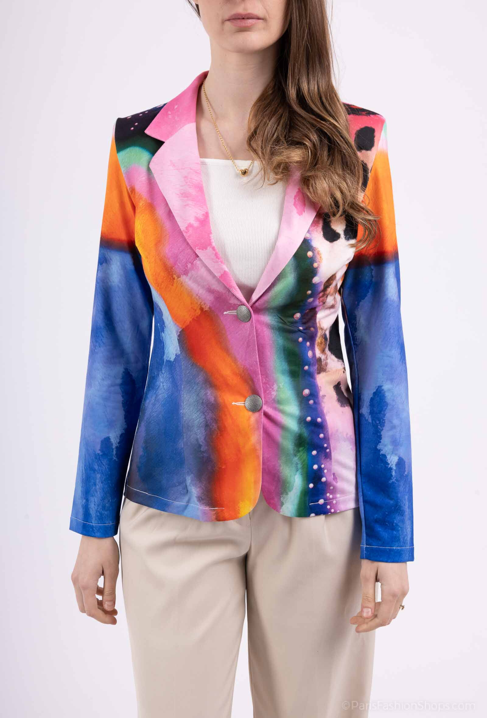Wholesaler Missy Tekstil - Printed blazer with rhinestones