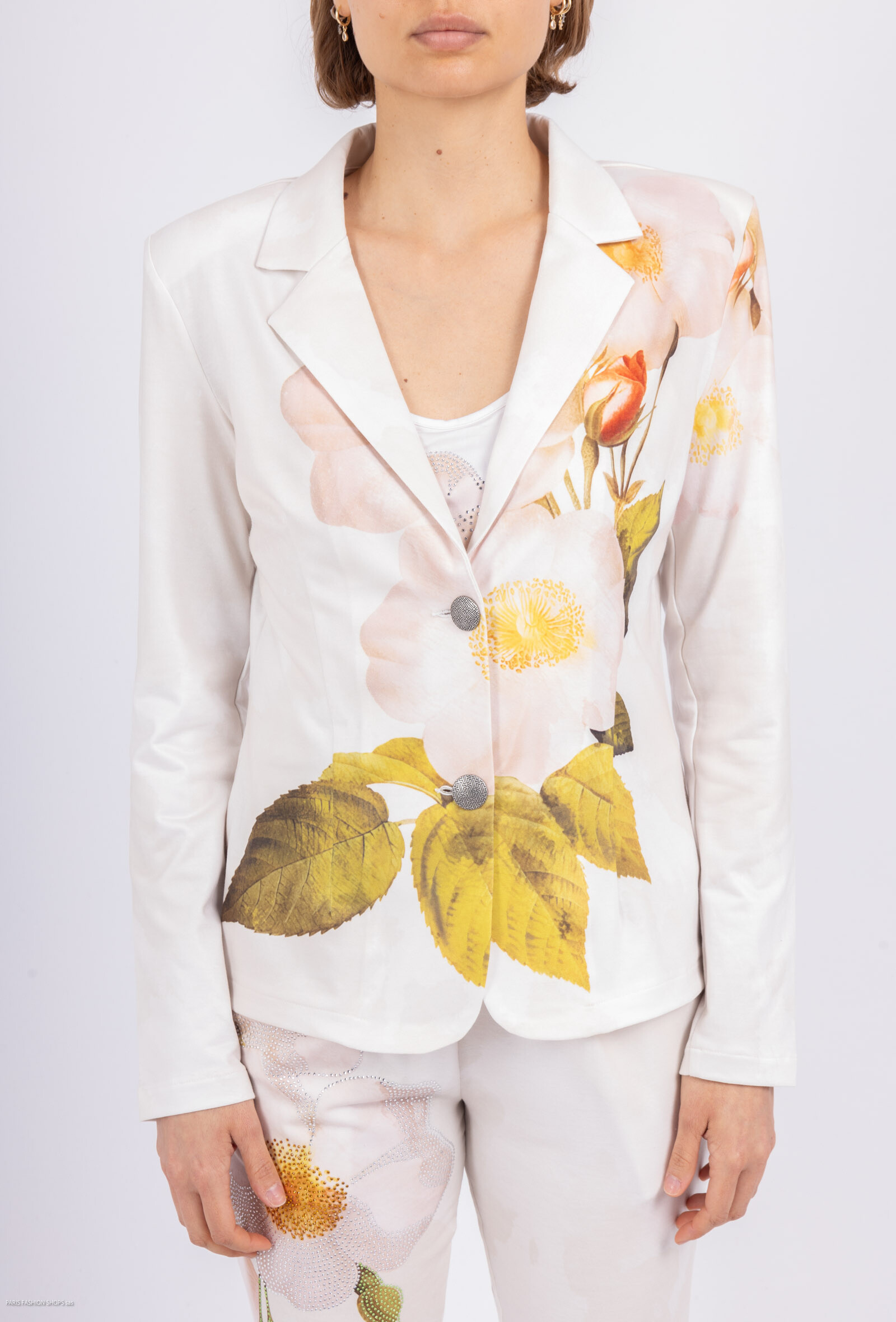 Wholesaler Missy Tekstil - Printed blazer with rhinestones
