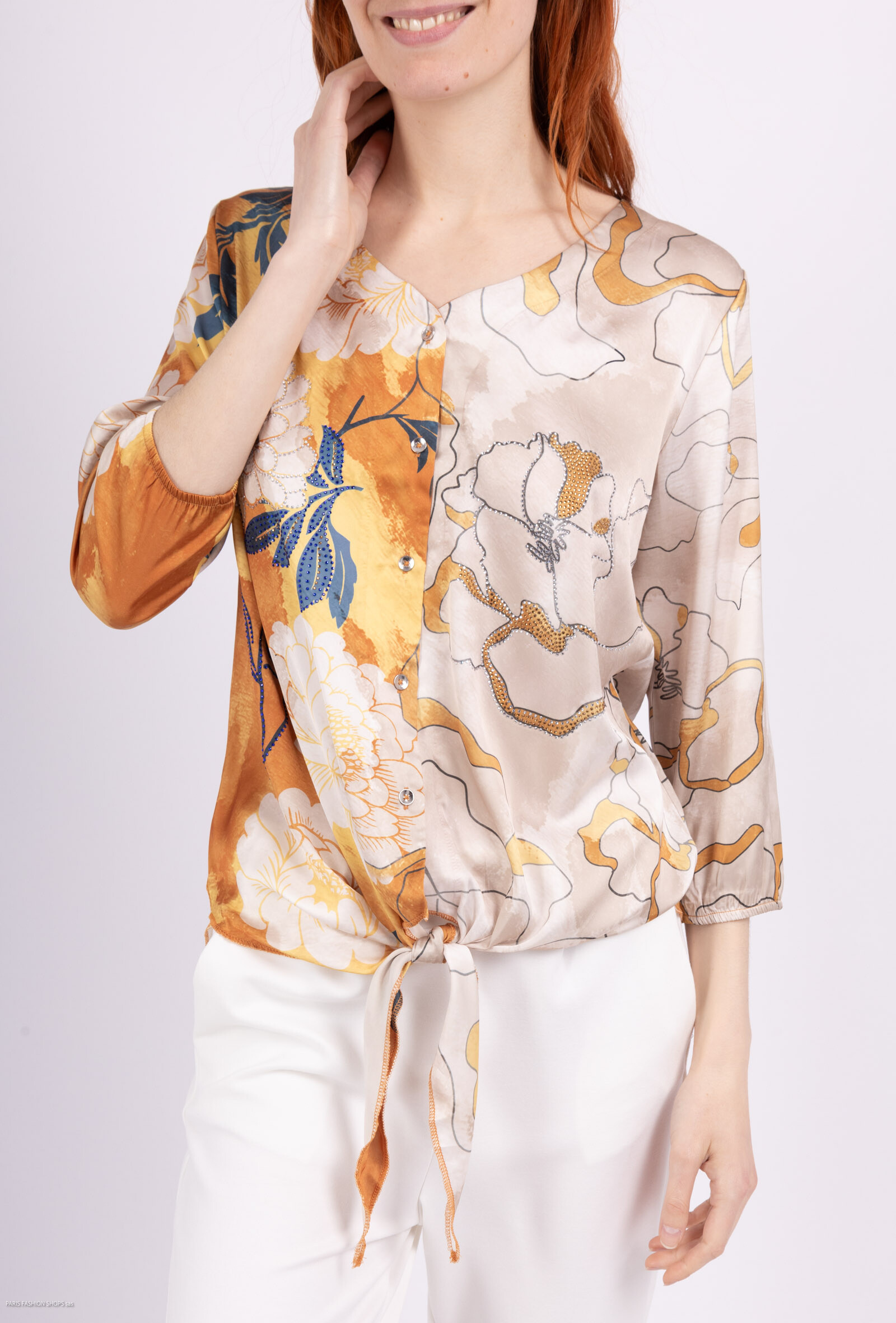 Wholesaler Missy Tekstil - Strass printed blouse