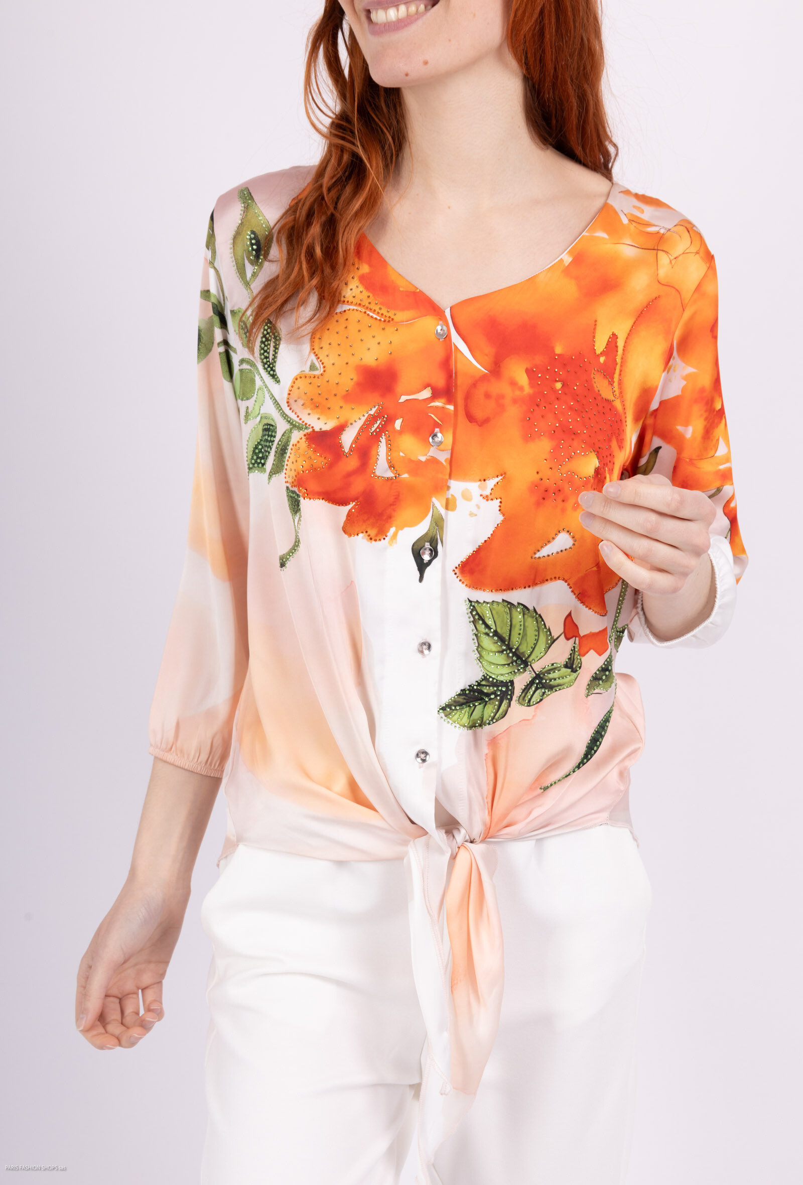 Wholesaler Missy Tekstil - Strass printed blouse