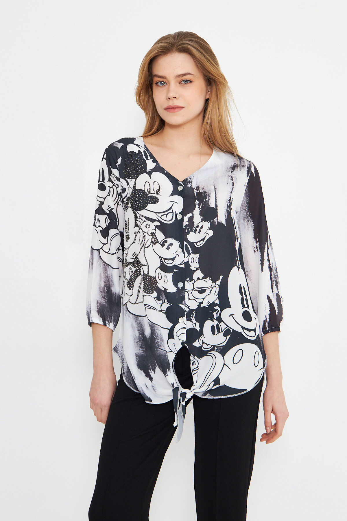 Grossista Missy Tekstil - Blusa stampata con strass