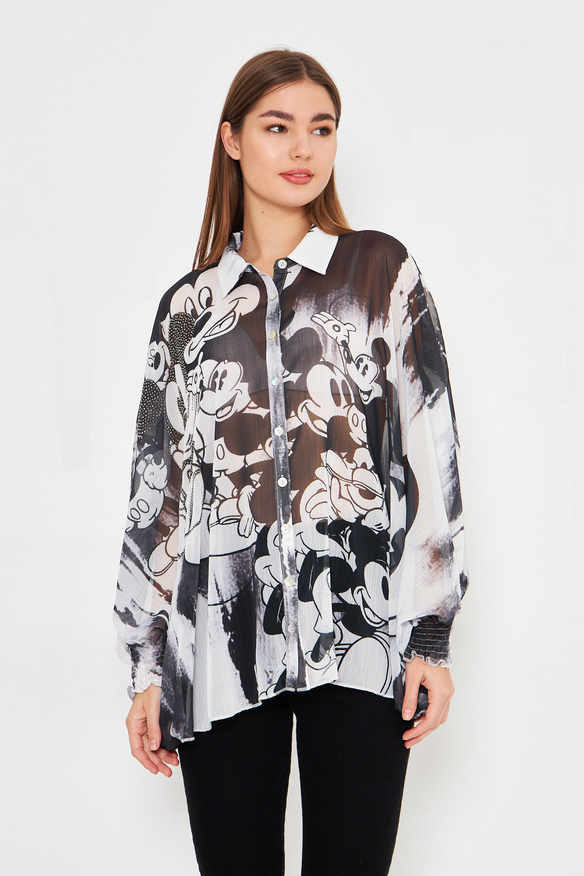 Wholesaler Missy Tekstil - Printed shirt with rhinestones