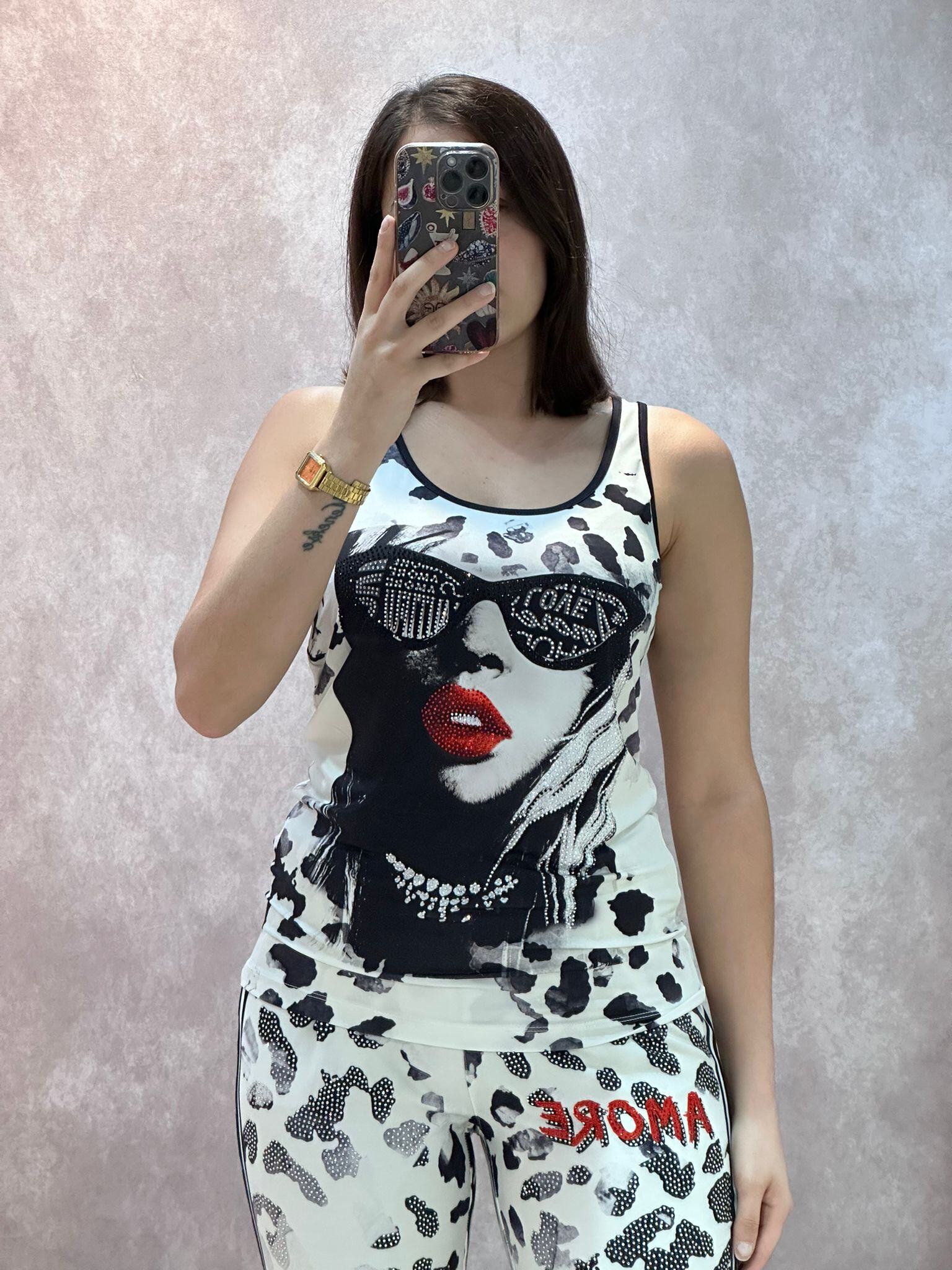 Großhändler Missy Tekstil - Tanktop mit Muster