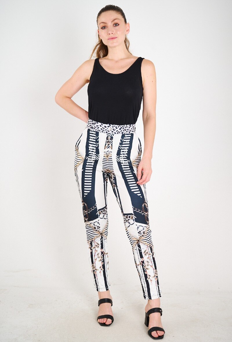 Grossista Missy Tekstil - Pantaloni stampati con strass