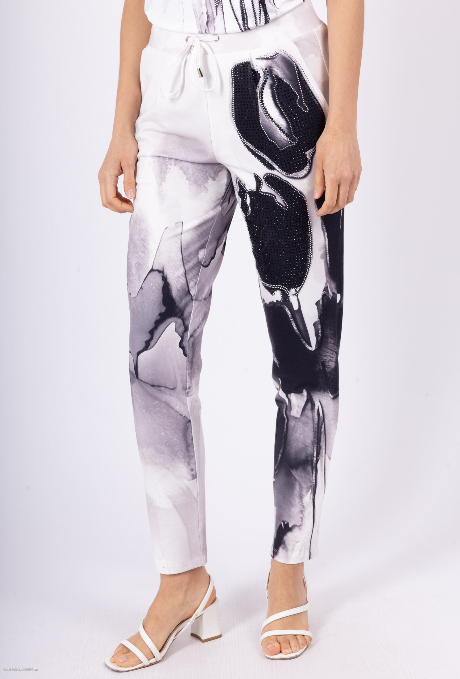 Wholesaler Missy Tekstil - Printed pants with rhinestones