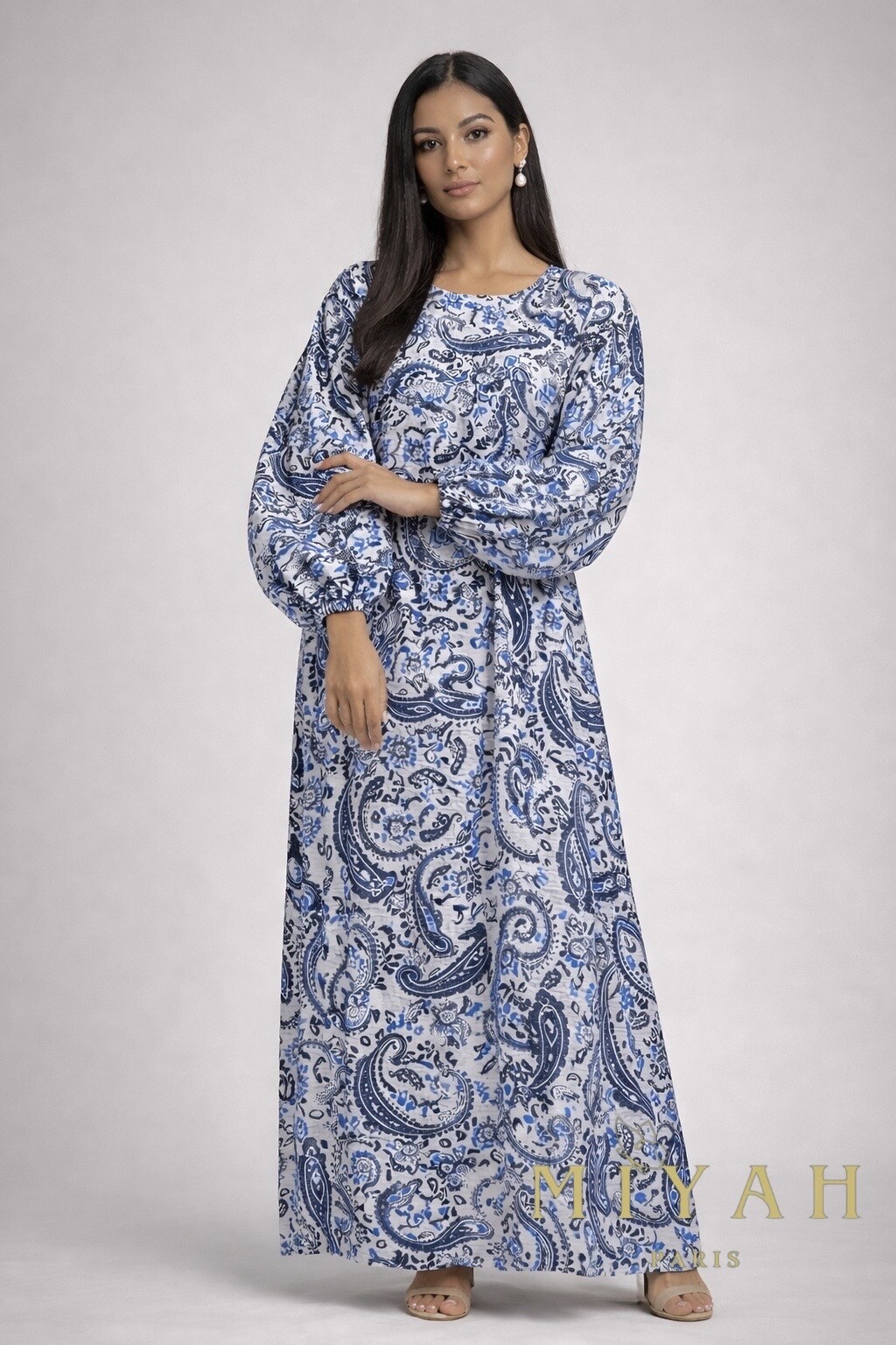 Grossiste MIYAH paris - Robe imprimé à manches bouffantes