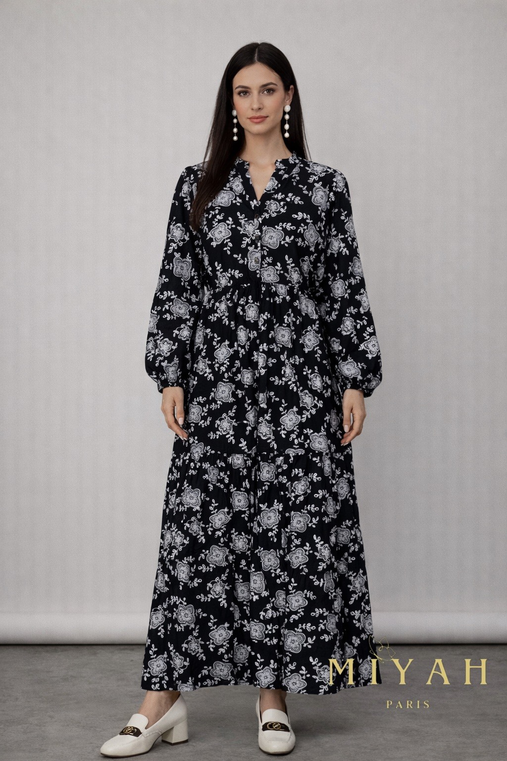 Grossiste MIYAH paris - ROBE imprimée boutonnée en relief