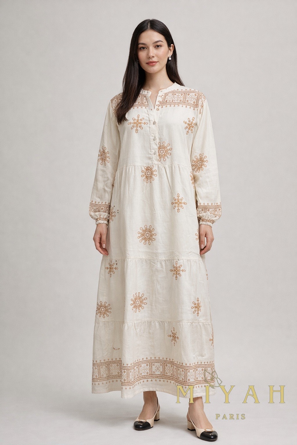 Grossiste MIYAH paris - Robe imprimée à 3 boutons