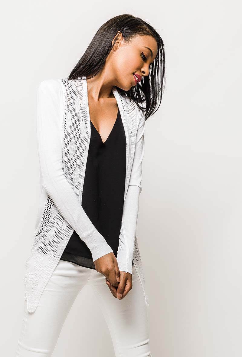 Wholesaler MJ FASHION - Open midi cardigan with openworked pattern