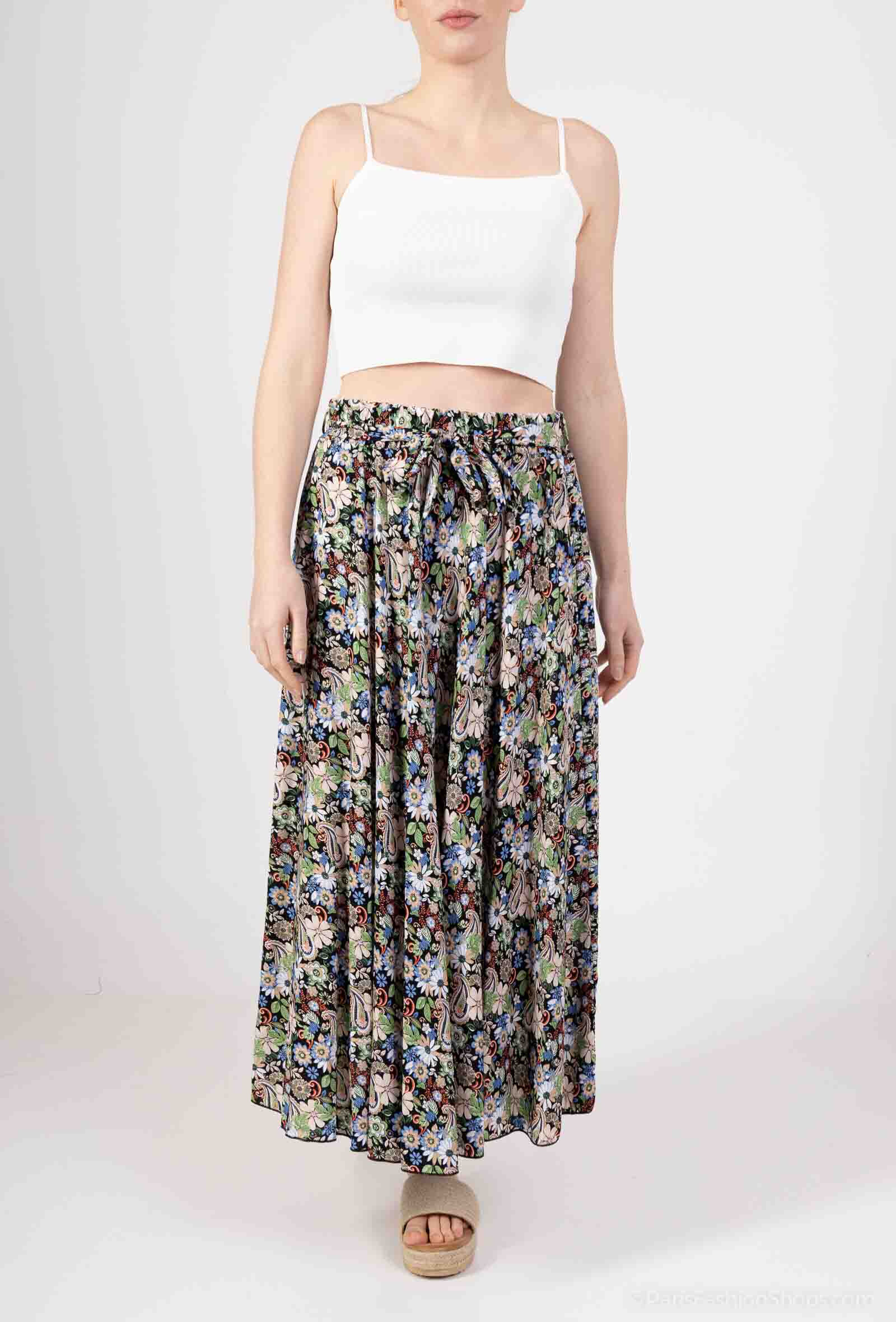 Wholesaler MJ FASHION - Large flowery skirt with belt