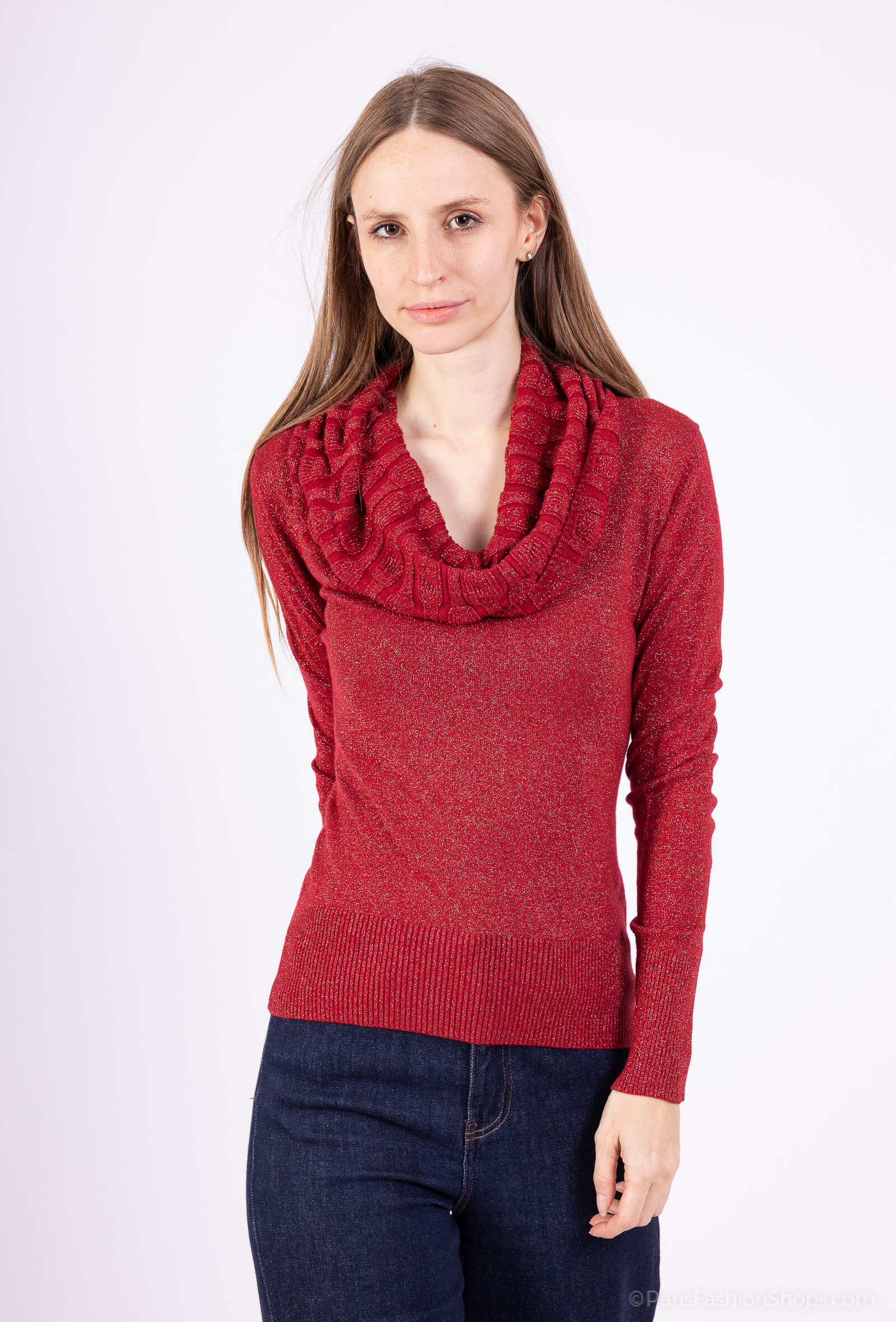 Wholesaler MJ FASHION - Shiny cowl neck sweater