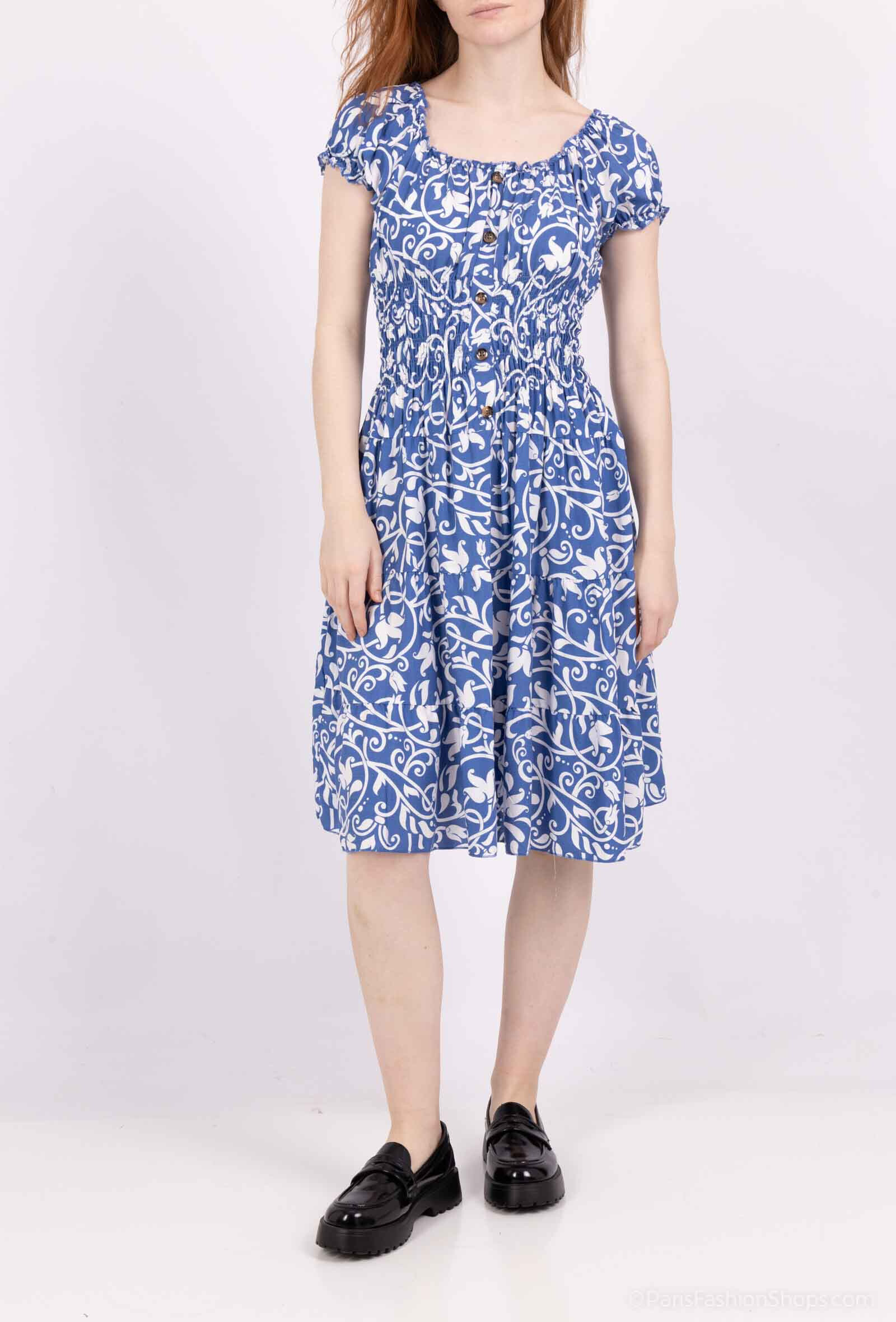 Wholesaler MJ FASHION - short dress with floral strap and button