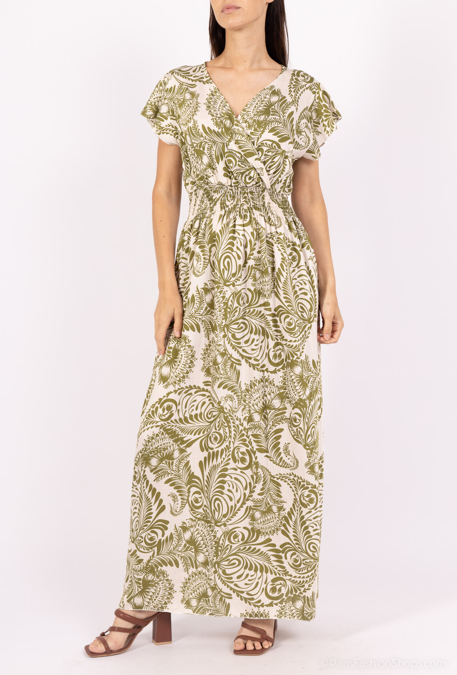 Großhändler MJ FASHION - Langes geblümtes Wickelkleid