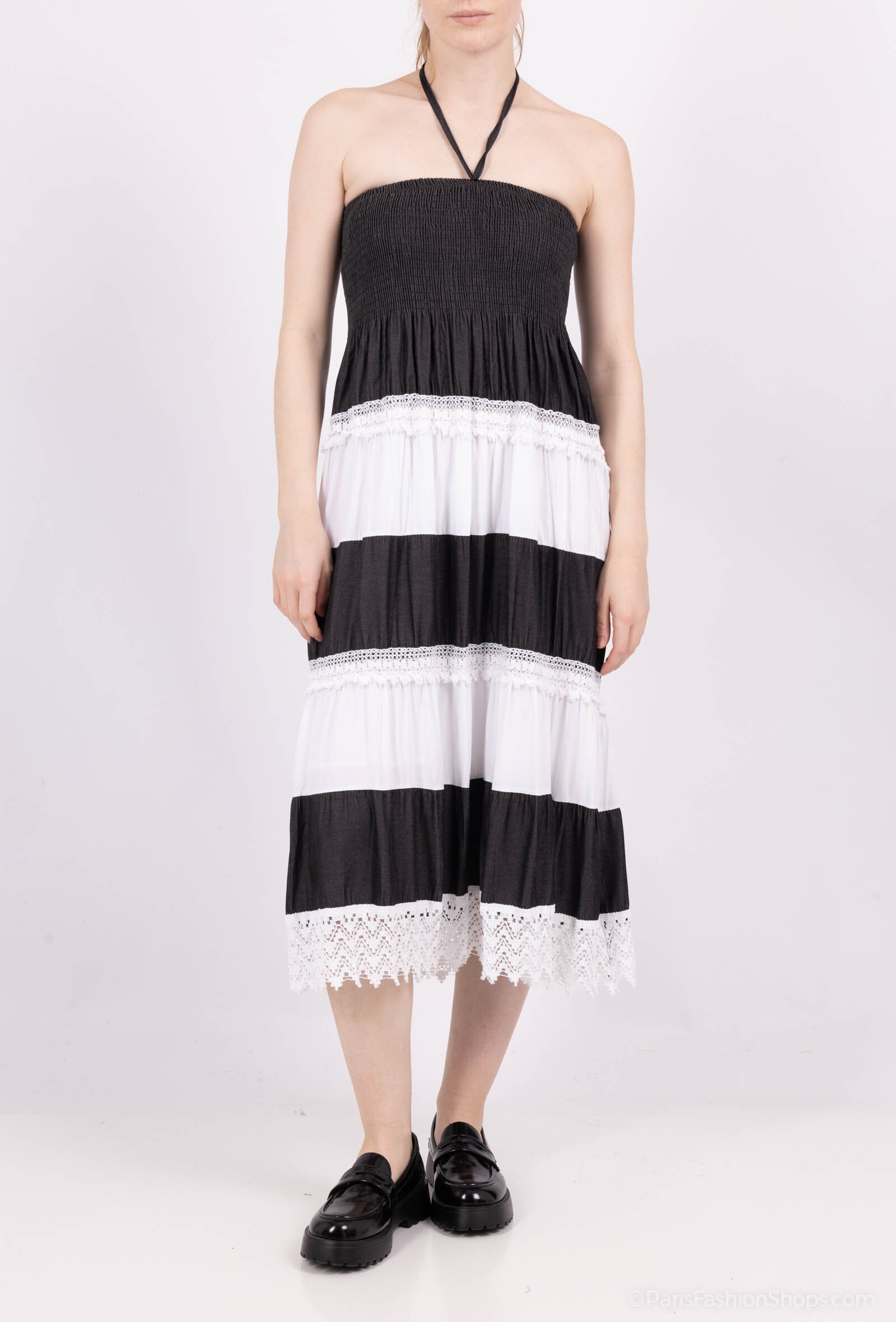 Wholesaler MJ FASHION - Strapless dress/Denim/plain skirt and lace