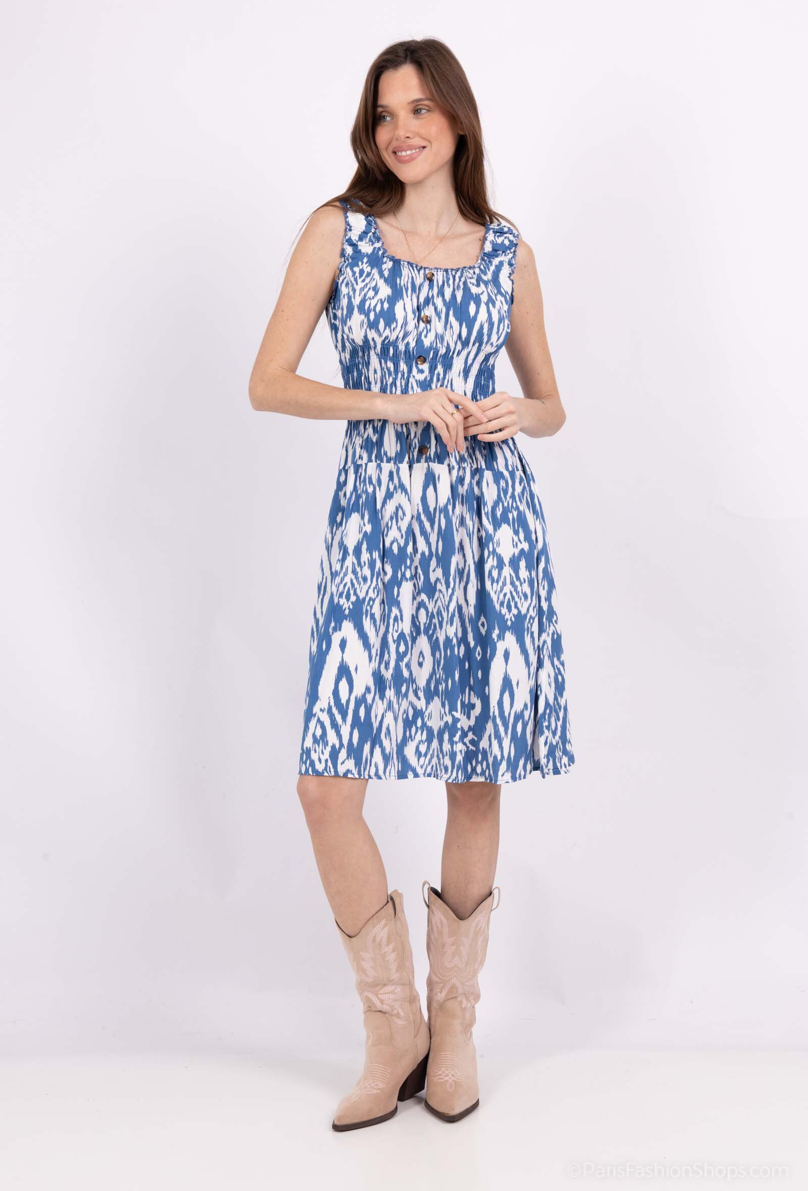 Wholesaler MJ FASHION - short dress with floral strap and button