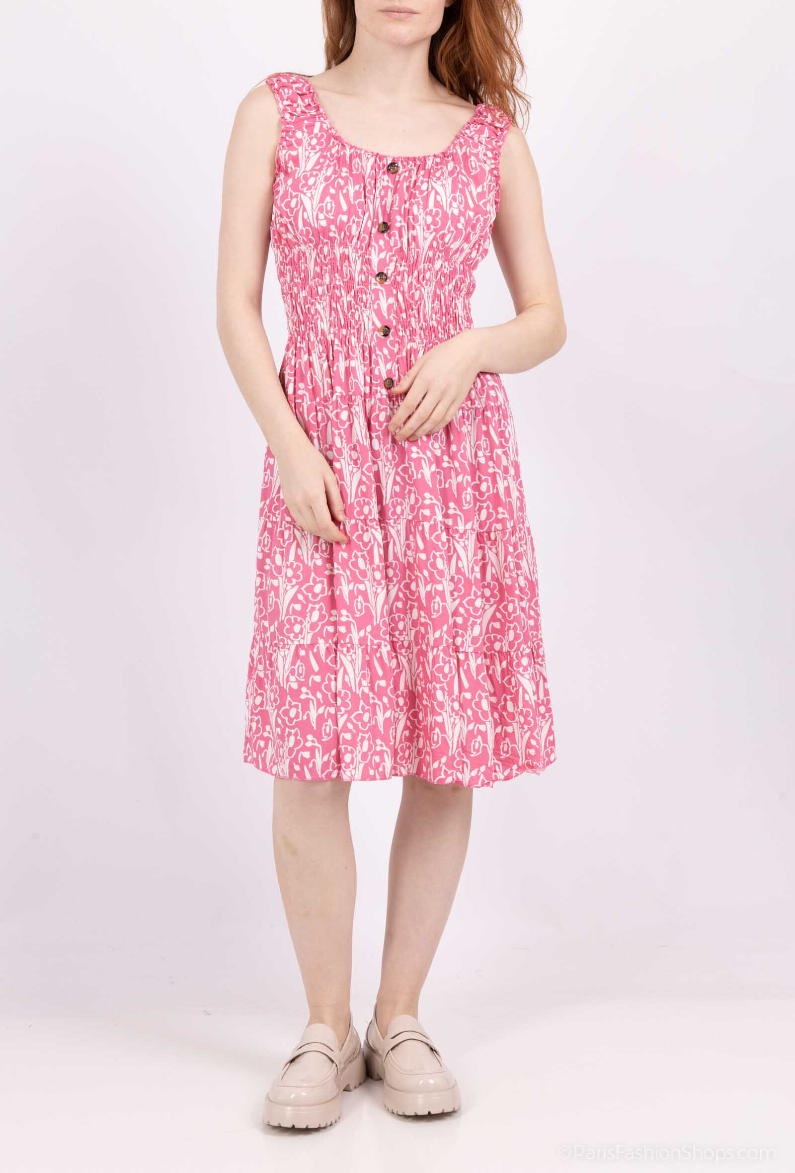 Wholesaler MJ FASHION - short dress with floral strap and button