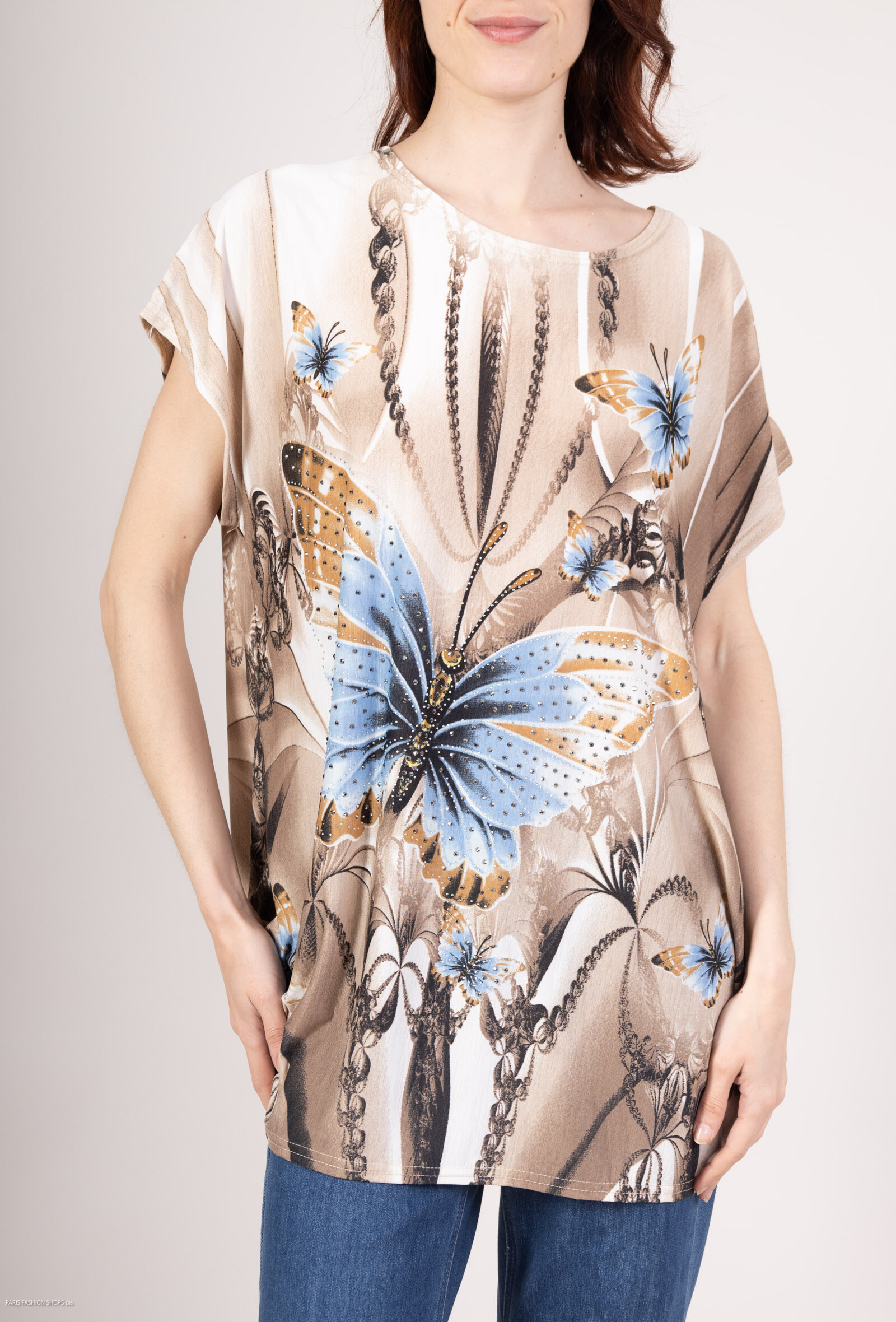 Wholesaler MJ FASHION - Butterfly pattern printed t-shirt