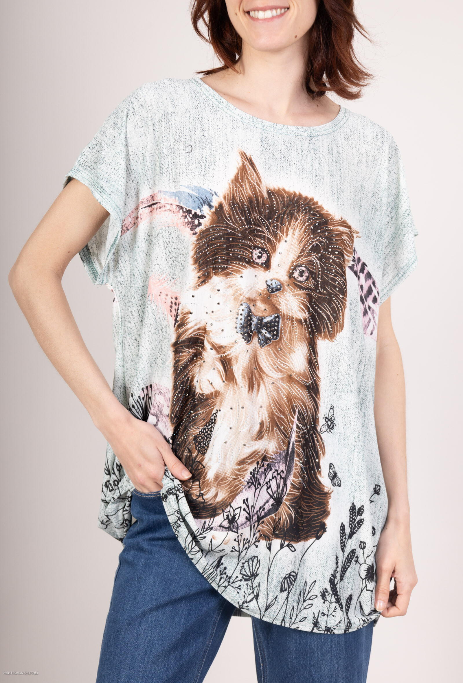 Wholesaler MJ FASHION - Feather pattern t-shirt