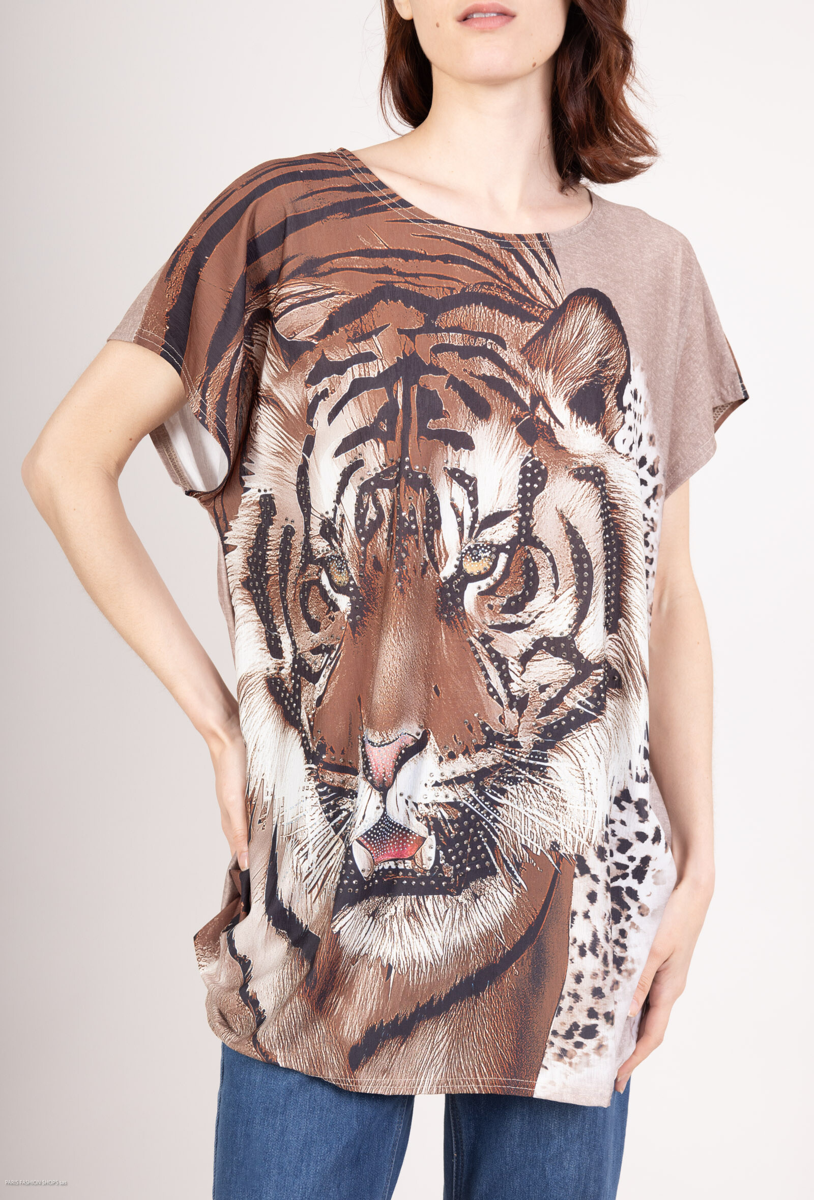 Wholesaler MJ FASHION - Feather pattern t-shirt