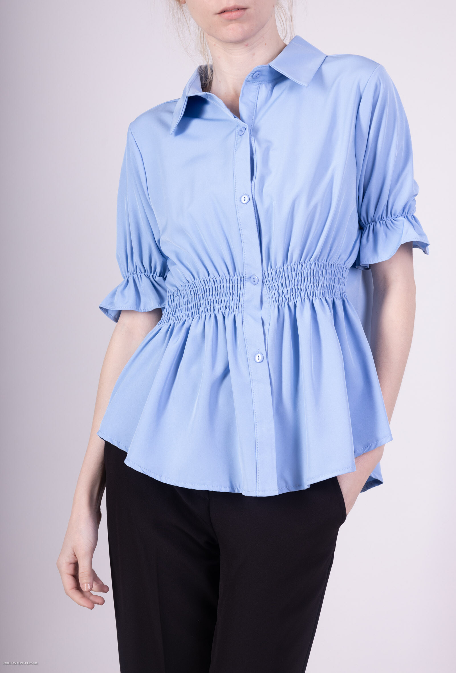Wholesaler MJ FASHION - United Decorative chain blouse at the collar