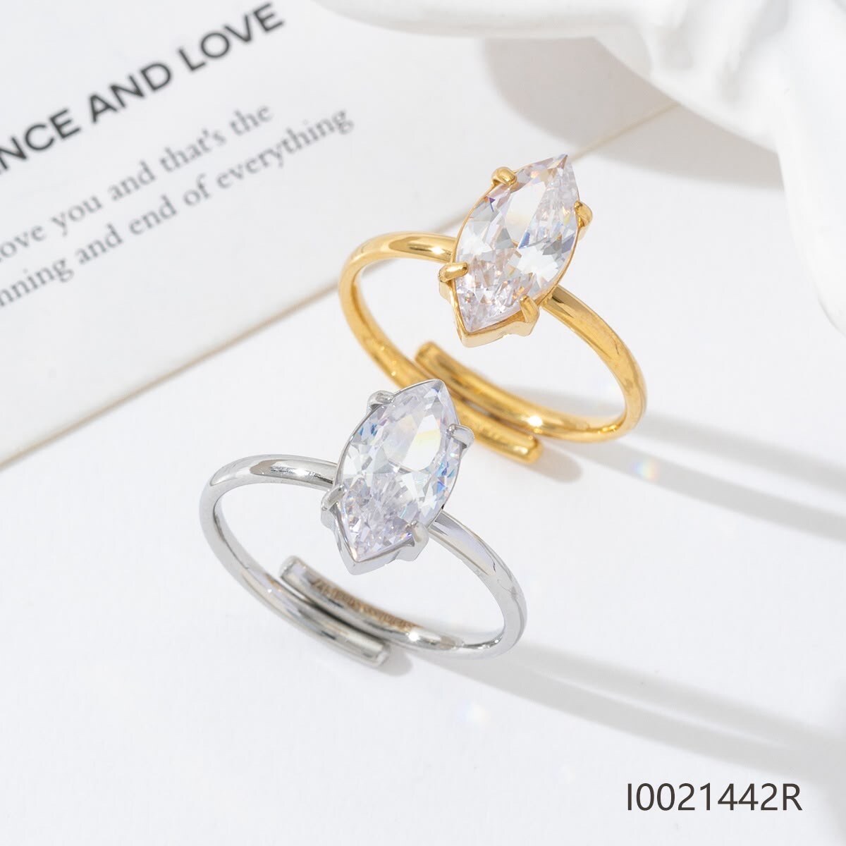Grossiste Mochimo Suonana - Bague marquise en acier inoxydable